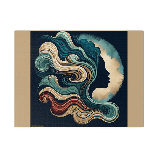 Luna de Noche Art mural sur toile tendue beige