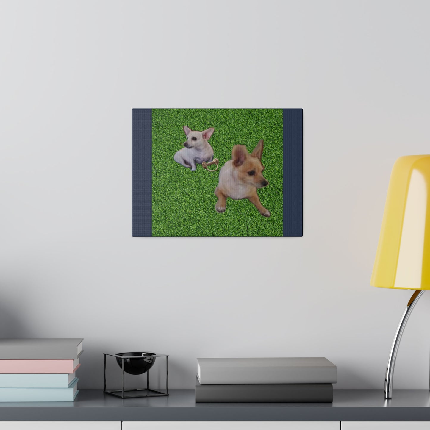 Custom Order - Speedy and Rocco | Vintage Blue Stretched Canvas
