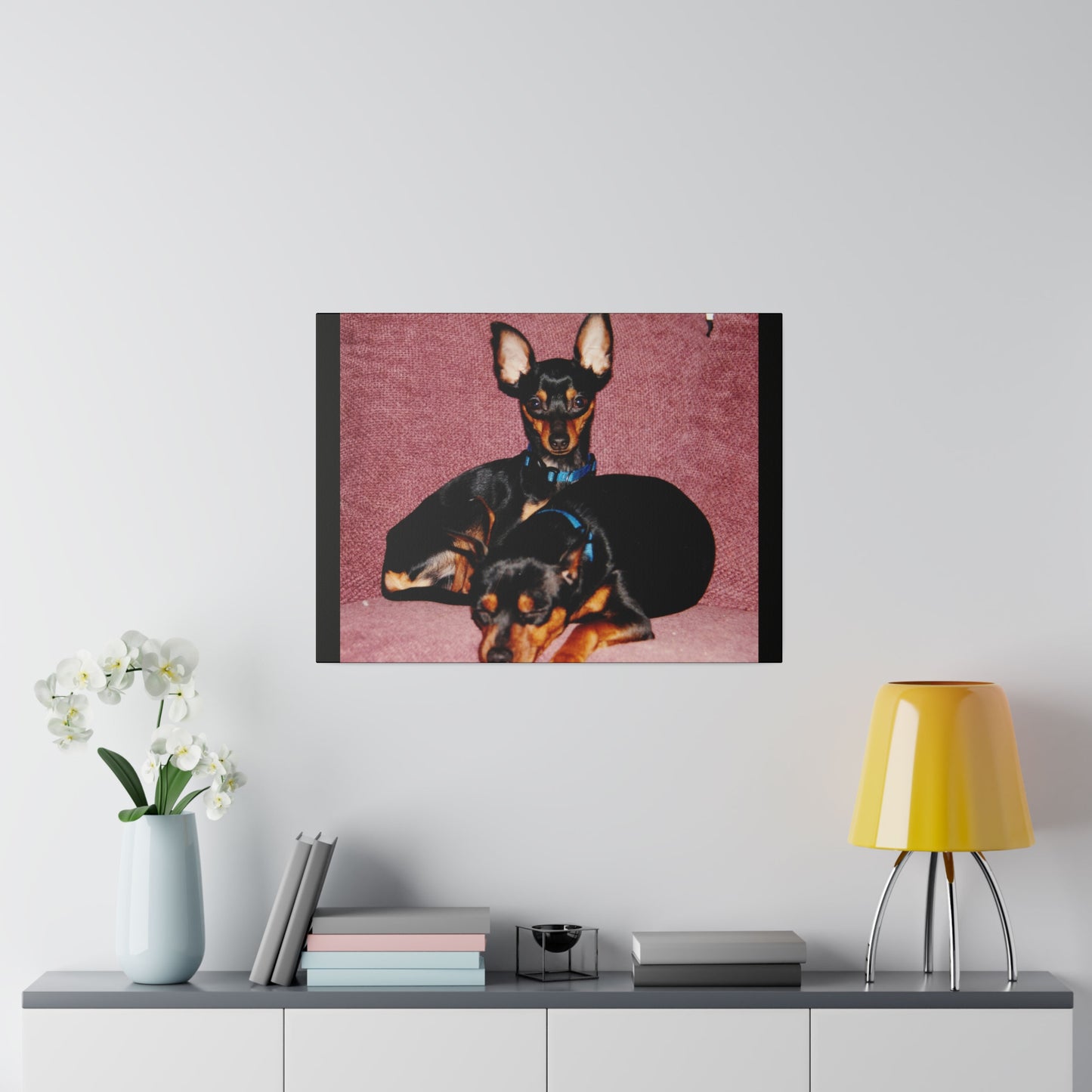 Mini Pinscher Custom Order| Black Stretched Canvas