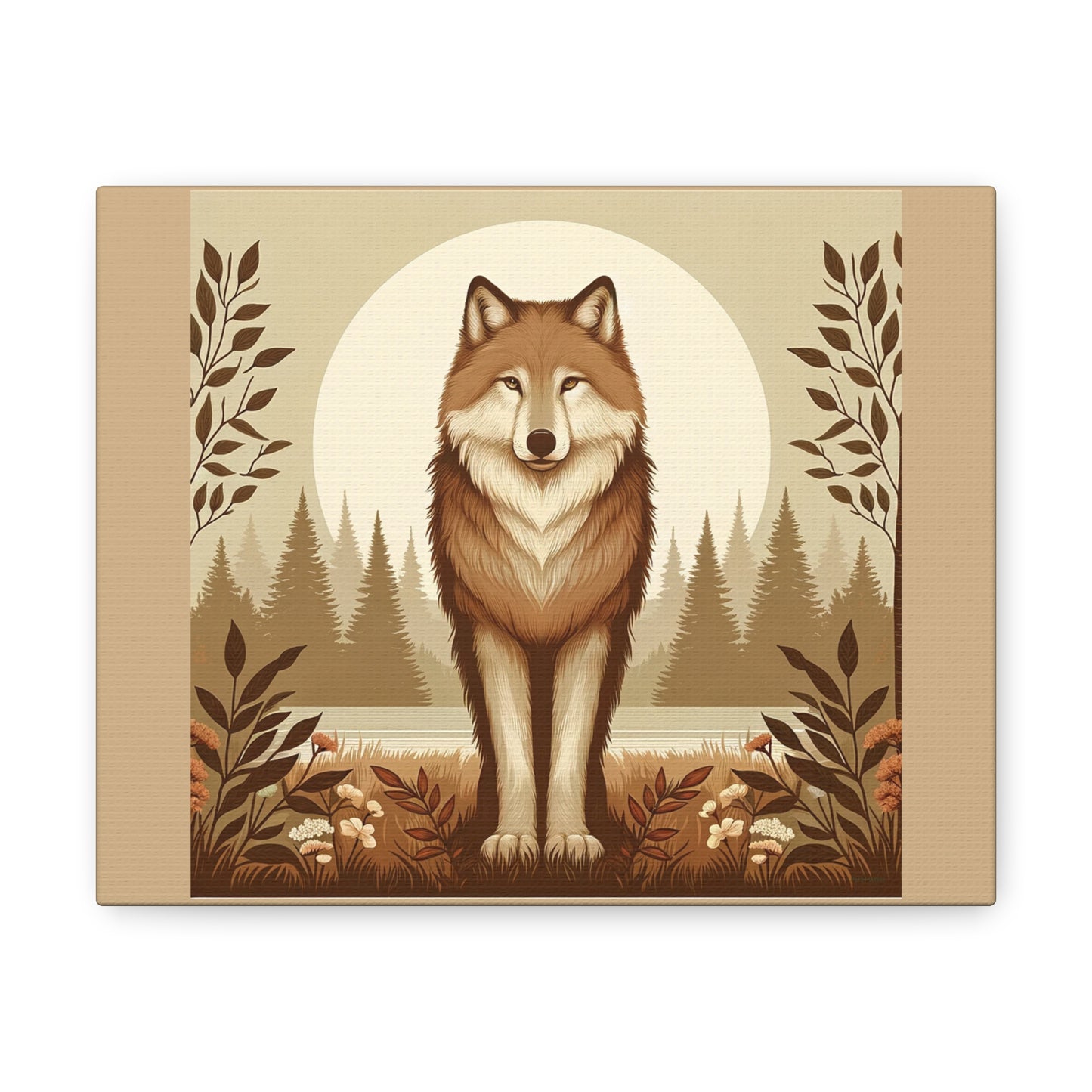 Vintage Wolf - Tan Canvas Wrap
