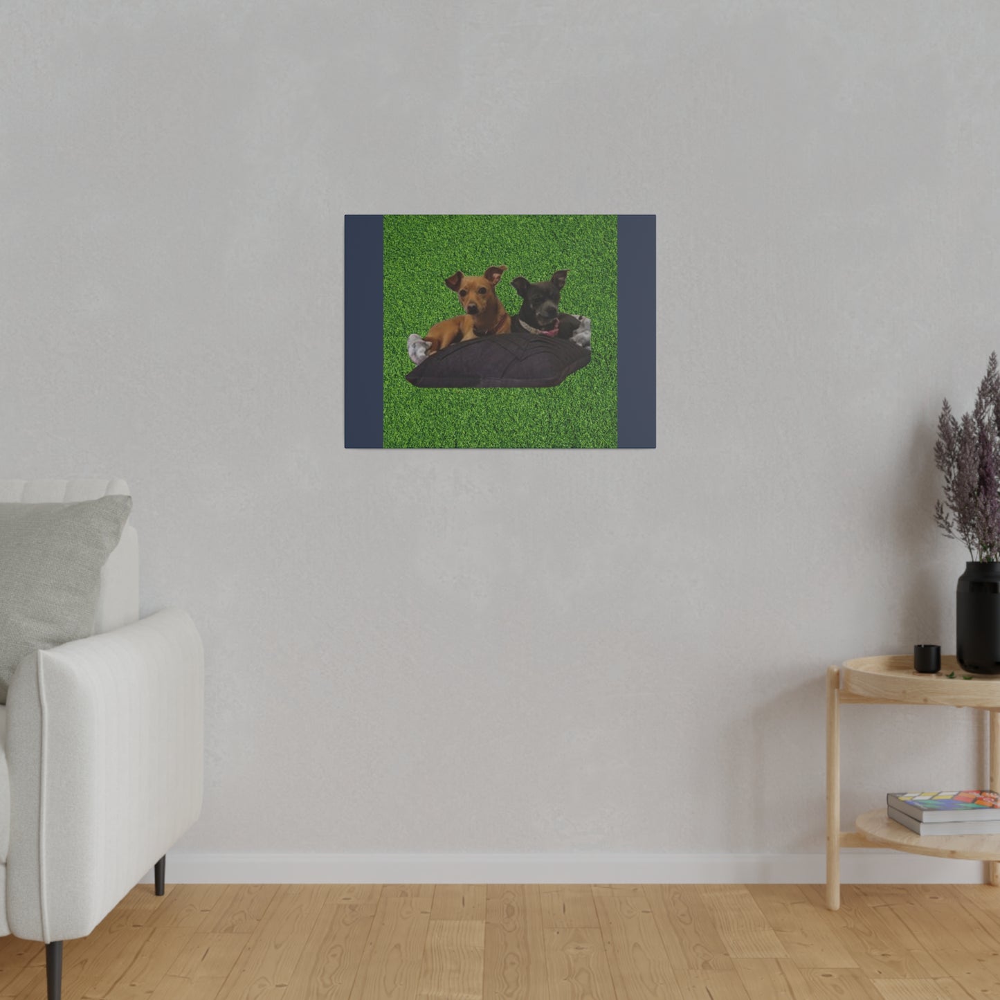 Custom Order - Nelson Dogs - Vintage Blue Stretched Canvas
