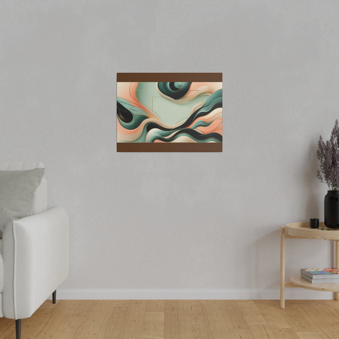 Art mural abstrait Nebula pour bureau | Toile mate marron, tendue, 0,75"