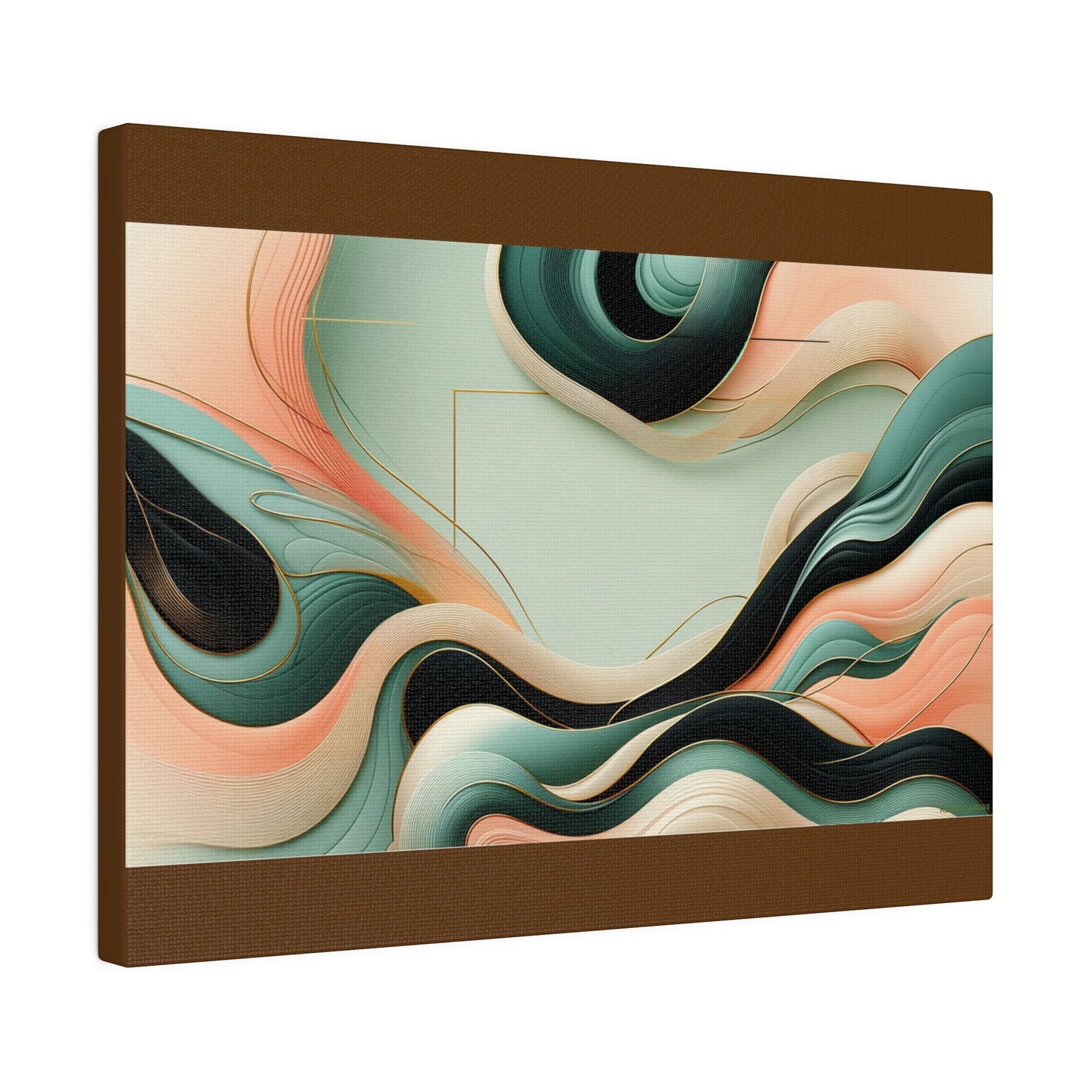 Art mural abstrait Nebula pour bureau | Toile mate marron, tendue, 0,75"