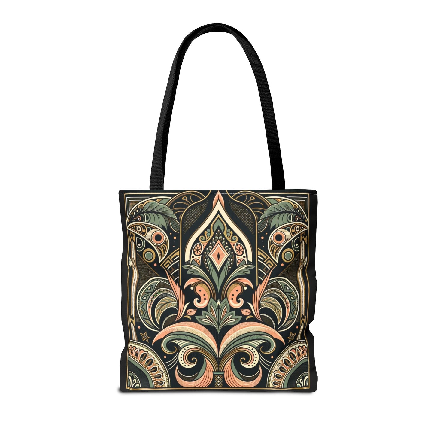 Art Deco Black Palm Surprise Tote Bag