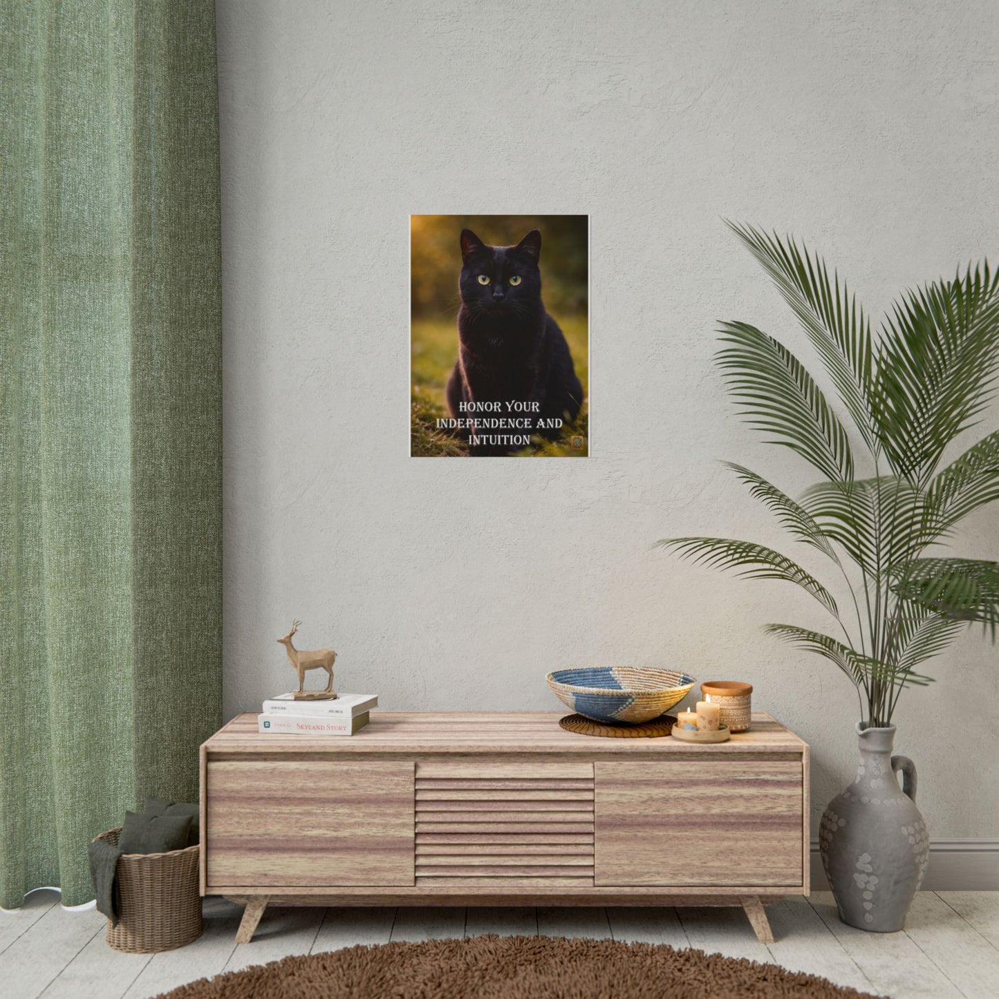 Cat Poster — "Honor Your Independence and Intuition" Inspirational Print