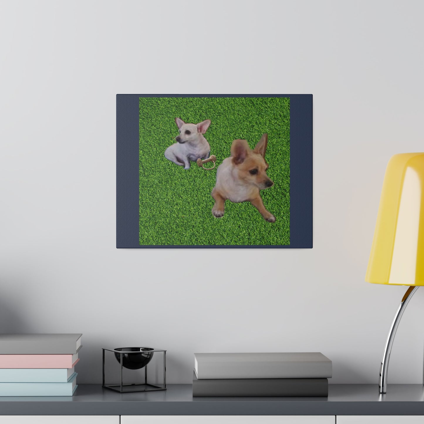 Custom Order - Speedy and Rocco | Vintage Blue Stretched Canvas