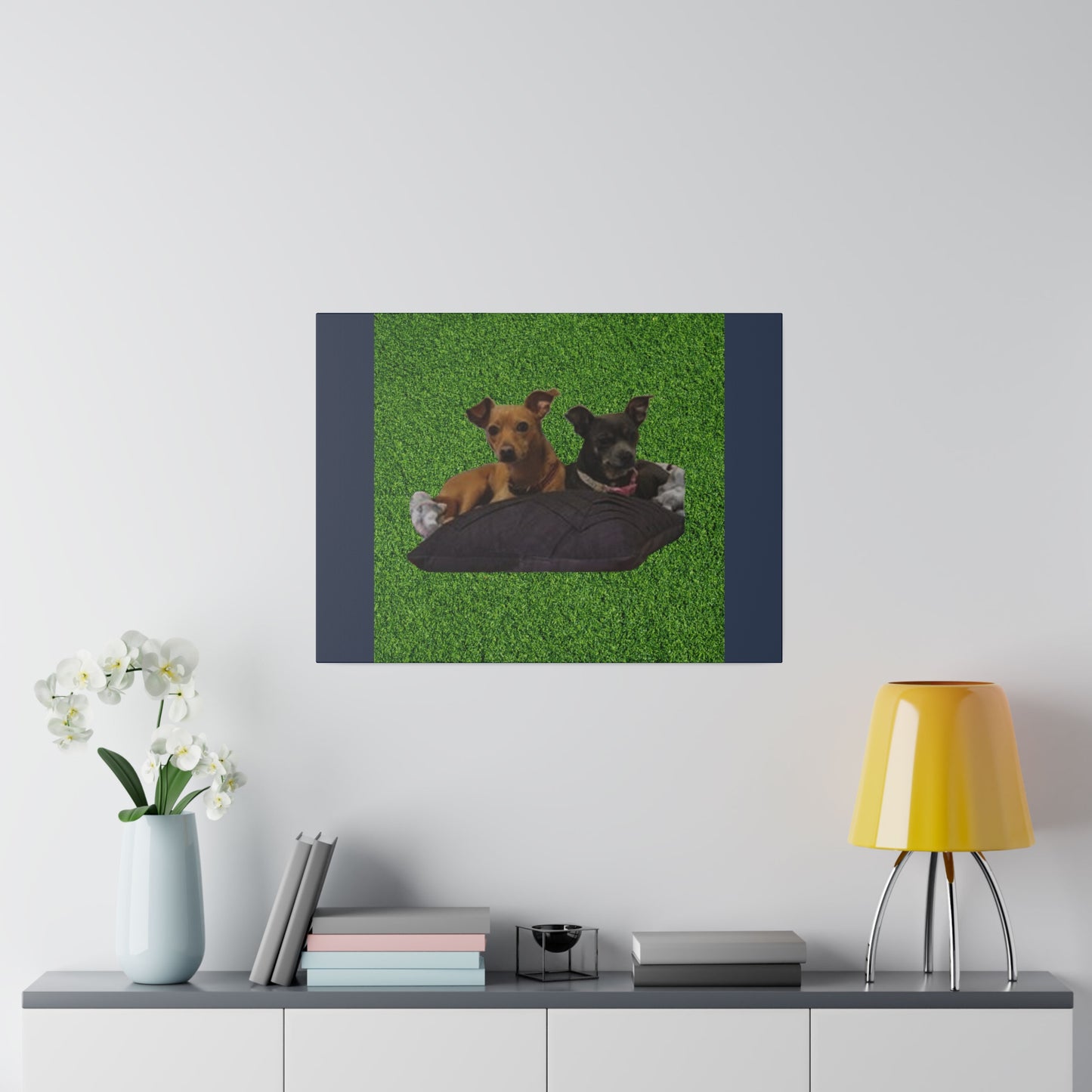 Custom Order - Nelson Dogs - Vintage Blue Stretched Canvas