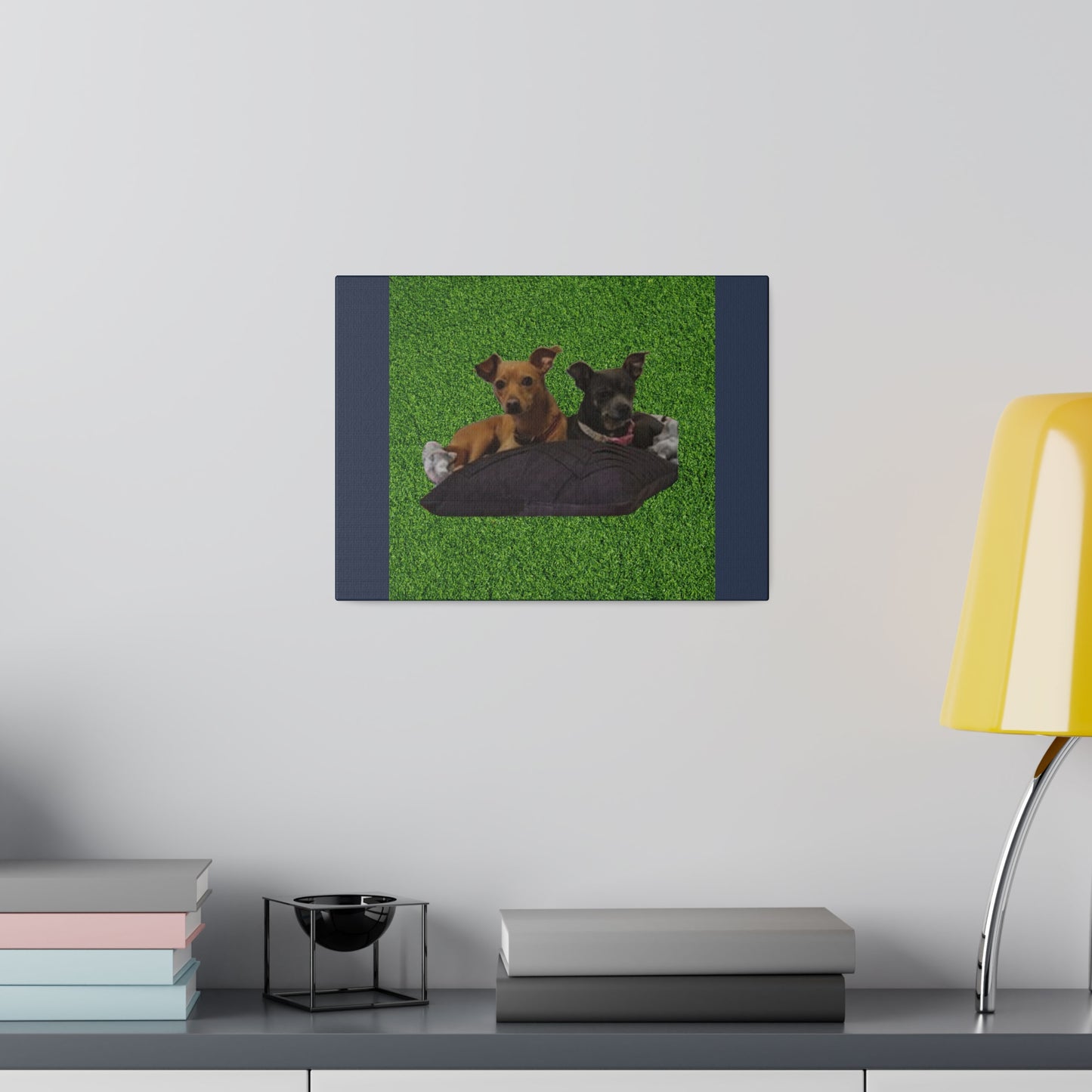 Custom Order - Nelson Dogs - Vintage Blue Stretched Canvas