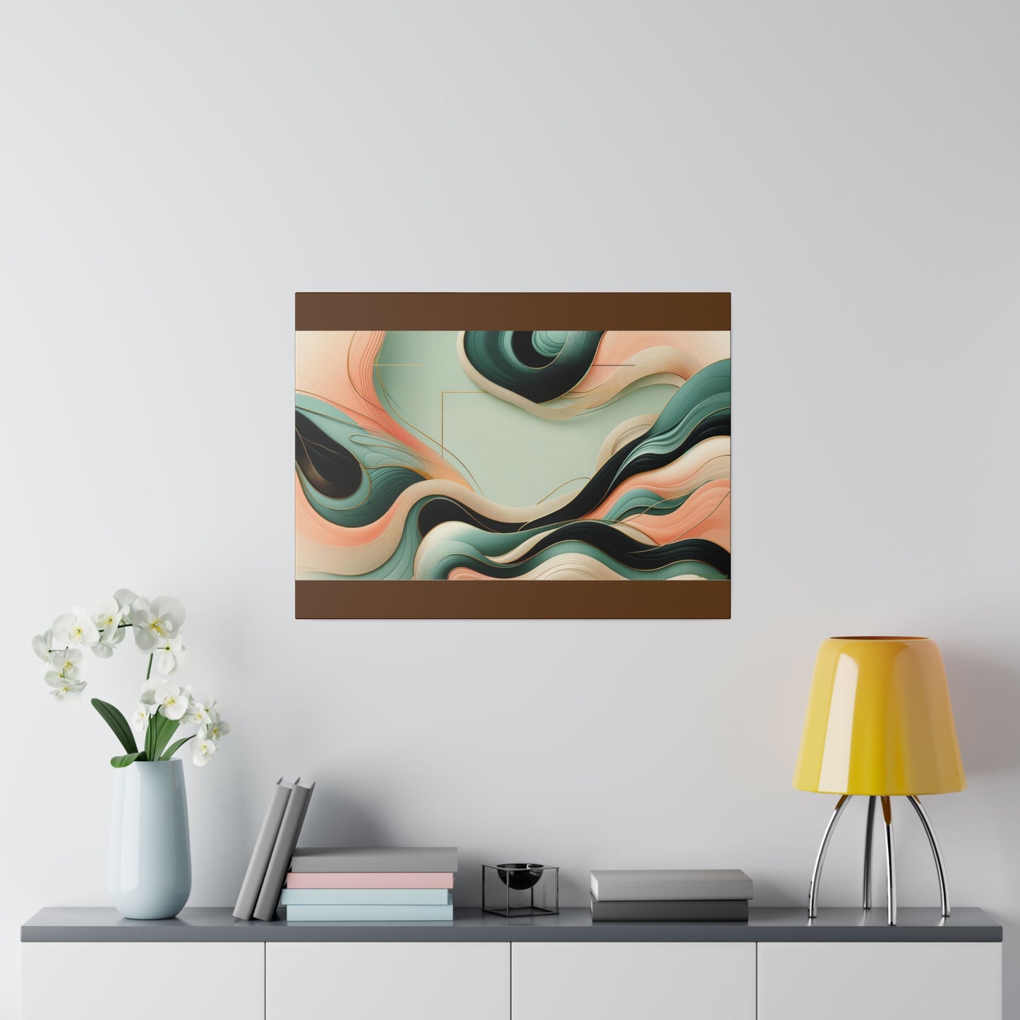 Art mural abstrait Nebula pour bureau | Toile mate marron, tendue, 0,75"