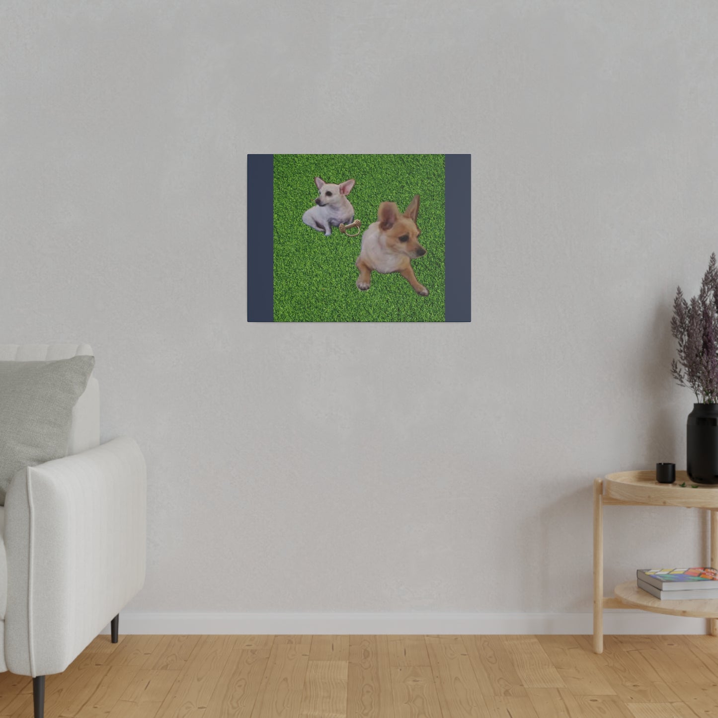 Custom Order - Speedy and Rocco | Vintage Blue Stretched Canvas