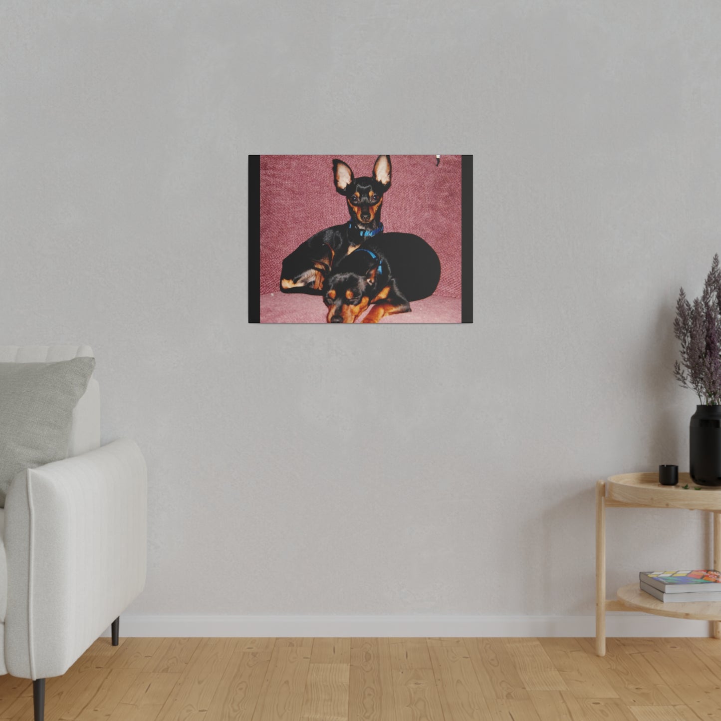 Mini Pinscher Custom Order| Black Stretched Canvas