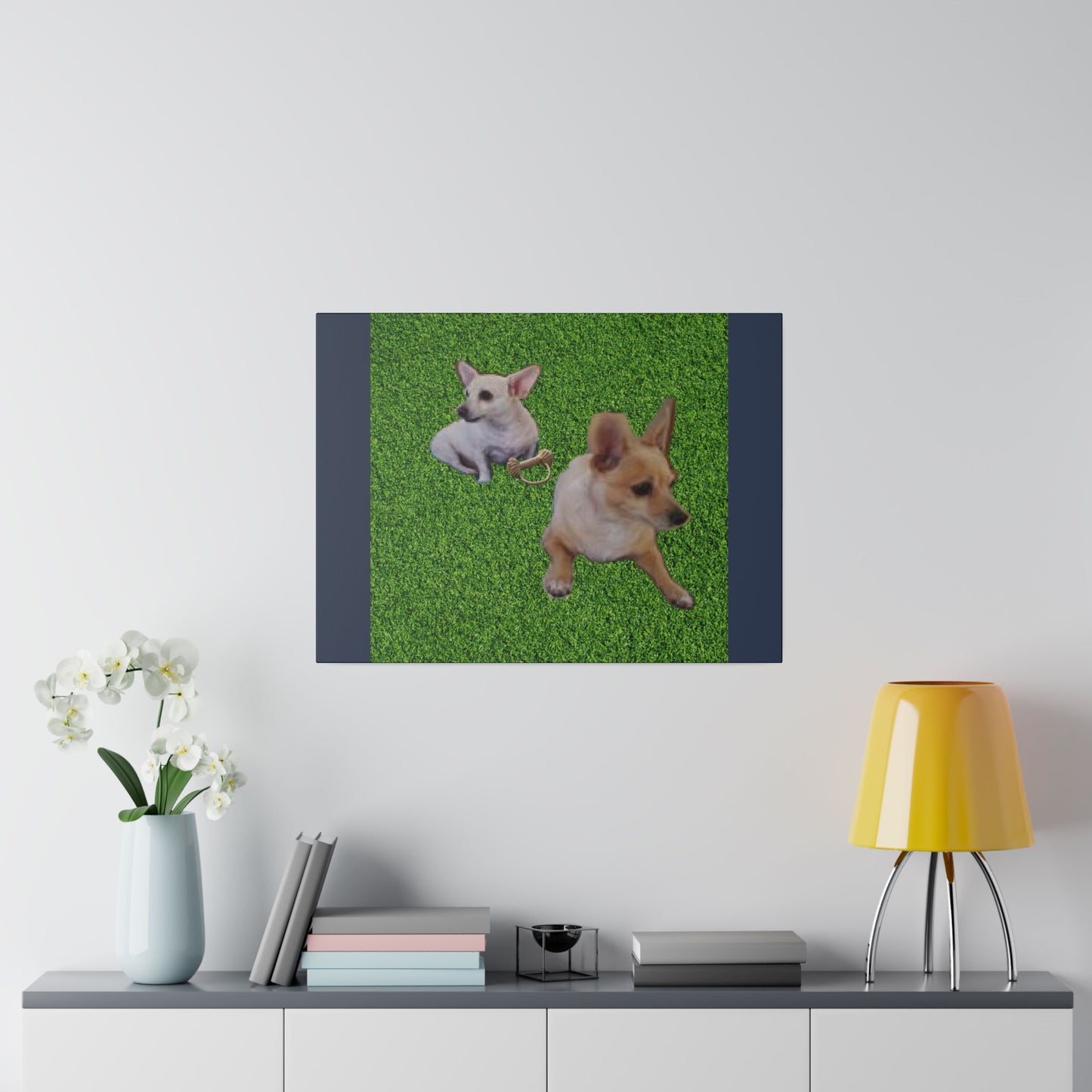 Custom Order - Speedy and Rocco | Vintage Blue Stretched Canvas
