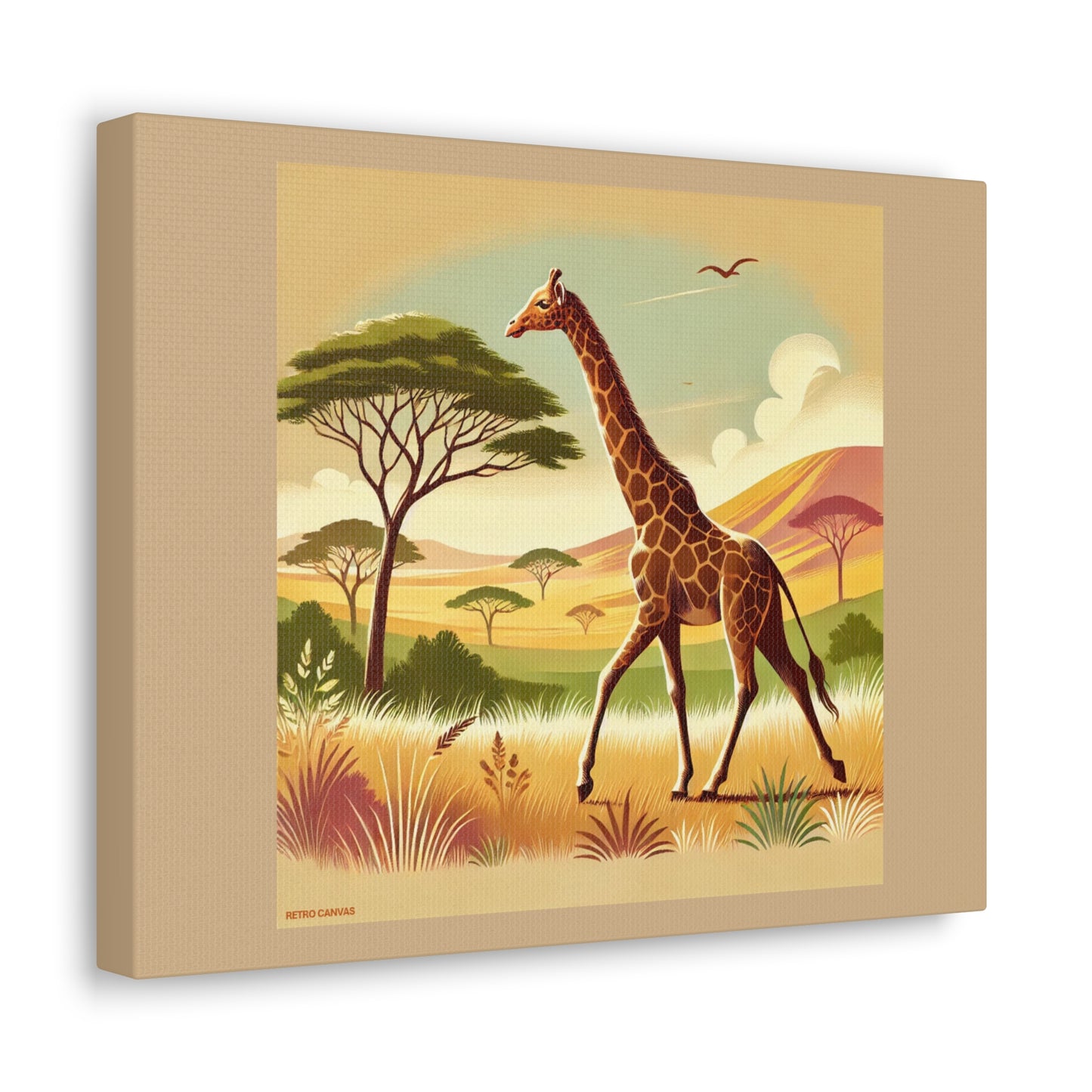 Giraffe in the forest - tan Canvas Wrap