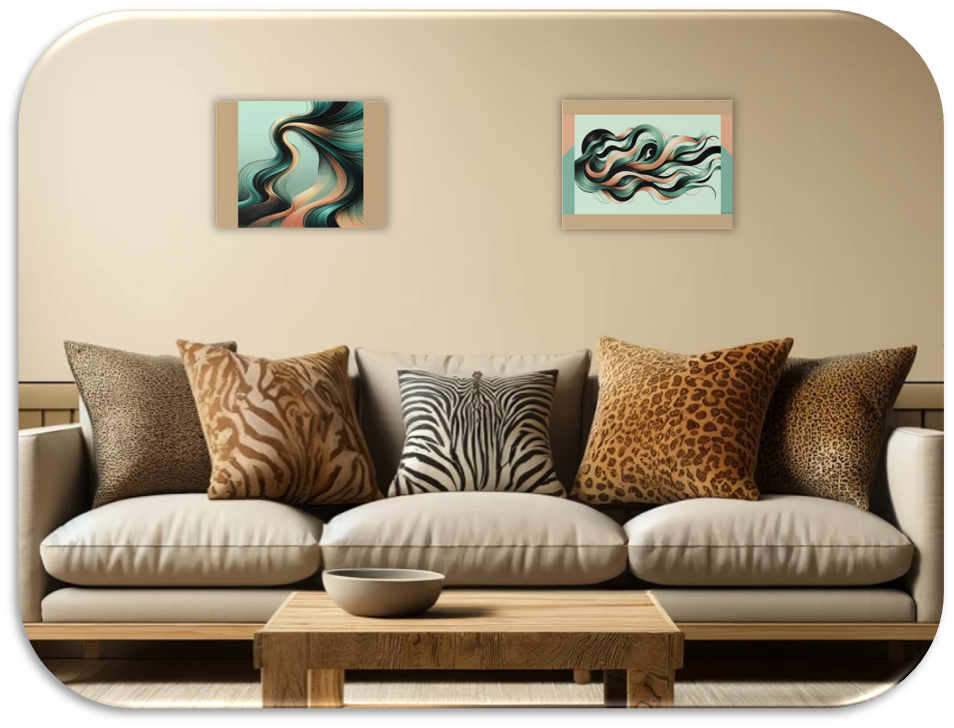 Art mural abstrait Destiny pour bureau, décoration d'intérieur, art mural sur toile beige, art à thème rétro