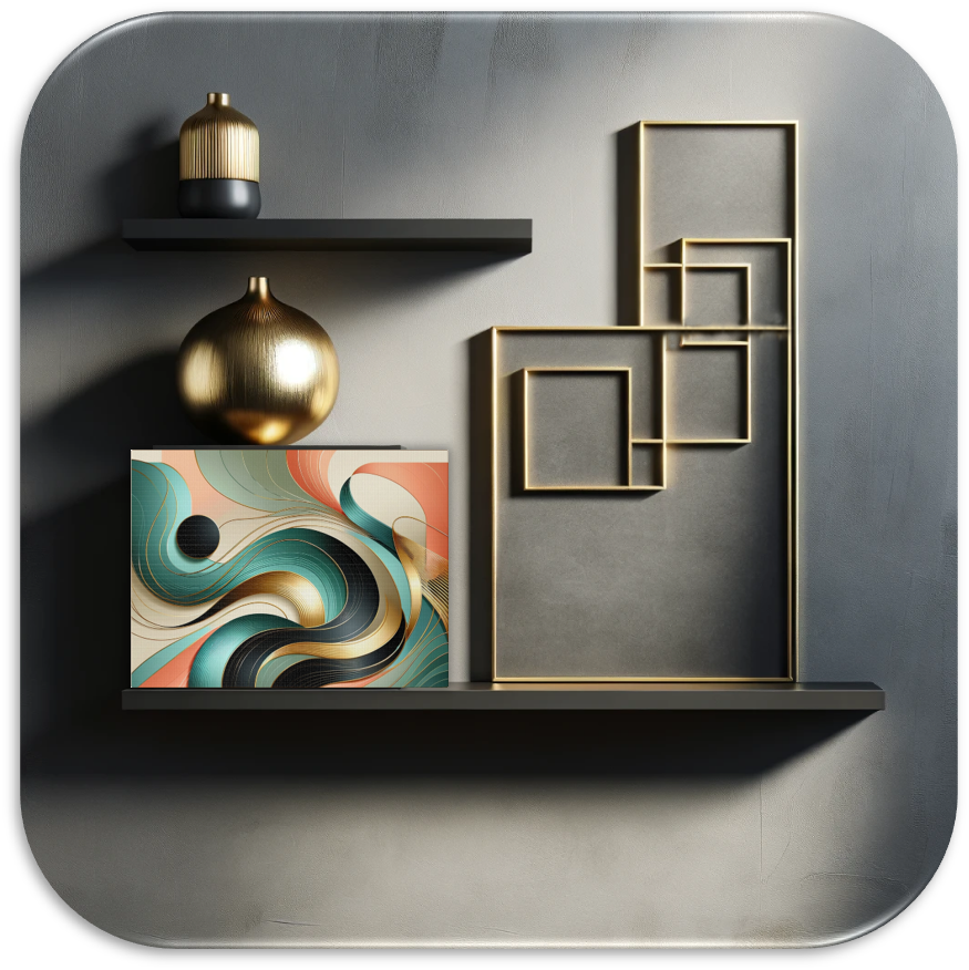 Art mural abstrait tourbillonnant noir saumon doré pour bureau, décoration d'intérieur pour salon, art à thème rétro sur toile beige