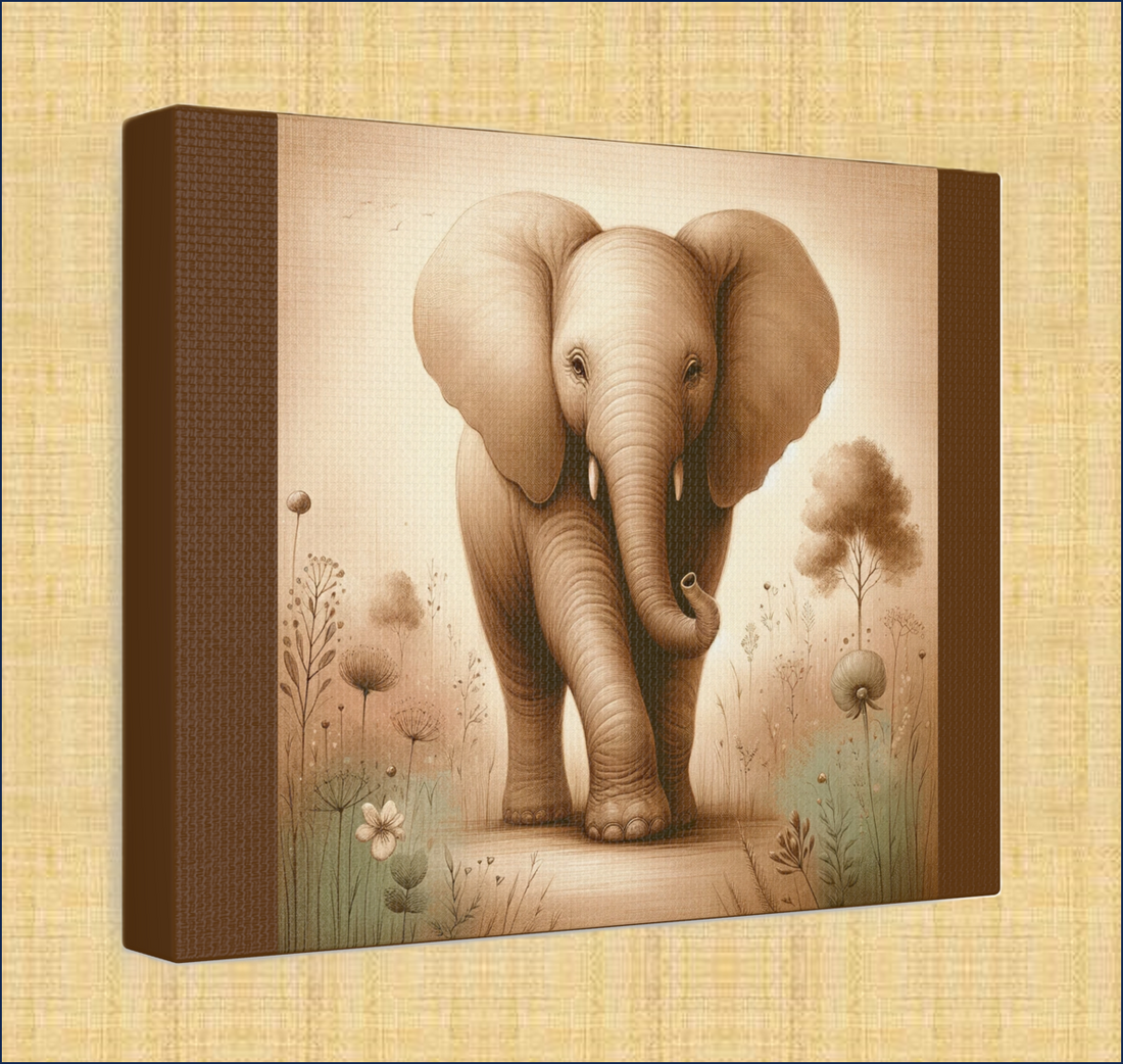 Elephant Safari Canvas Wall Art from Retro Canvas Services