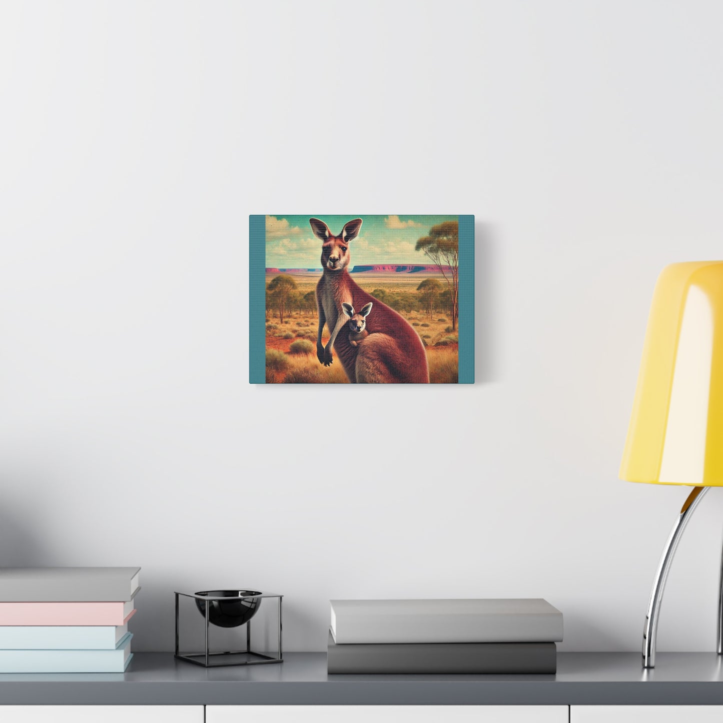 Kangaroo Family Canvas Print: Australian Outback Wall Art