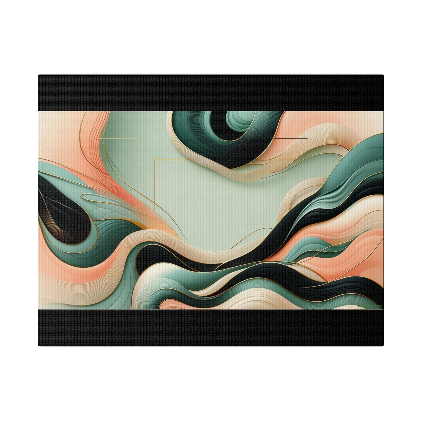 Nebula Abstract Wall Art for Office |Black Matte Stretched Canvas