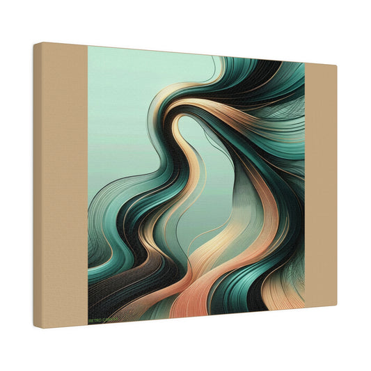 Dream Green Abstract Wall Art for Office Art Home Decor Retro Themed Art on Canvas Tan