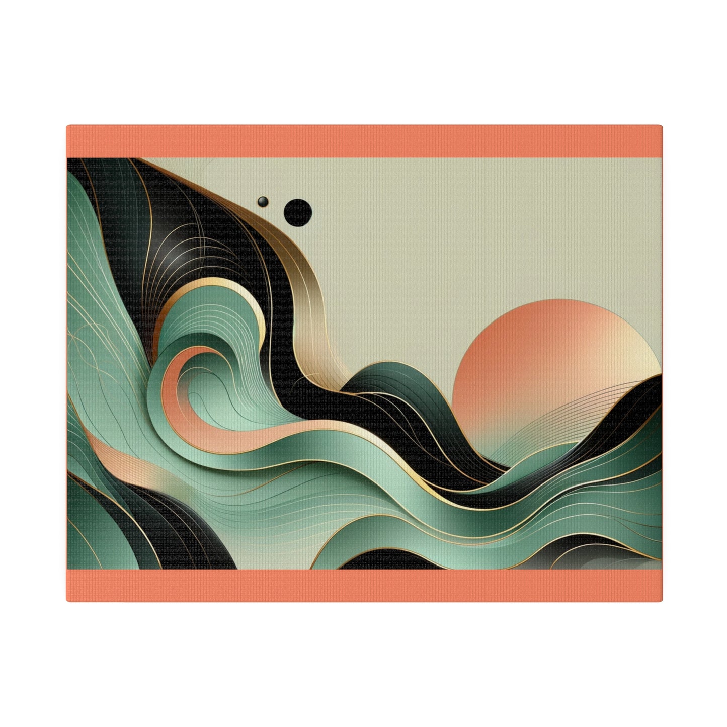 Sunrise Ocean Abstract Wall Art for Bedroom Home Decor for Office |Salmon Matte Canvas