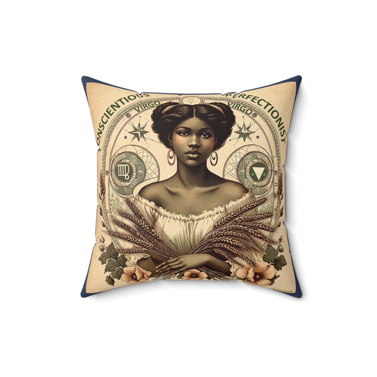 Vintage Virgo - Square Pillow w/ zipper