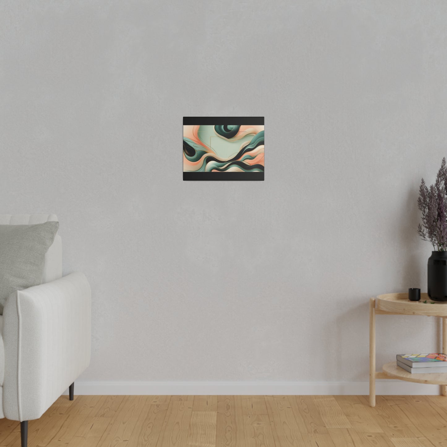 Nebula Abstract Wall Art for Office |Black Matte Stretched Canvas