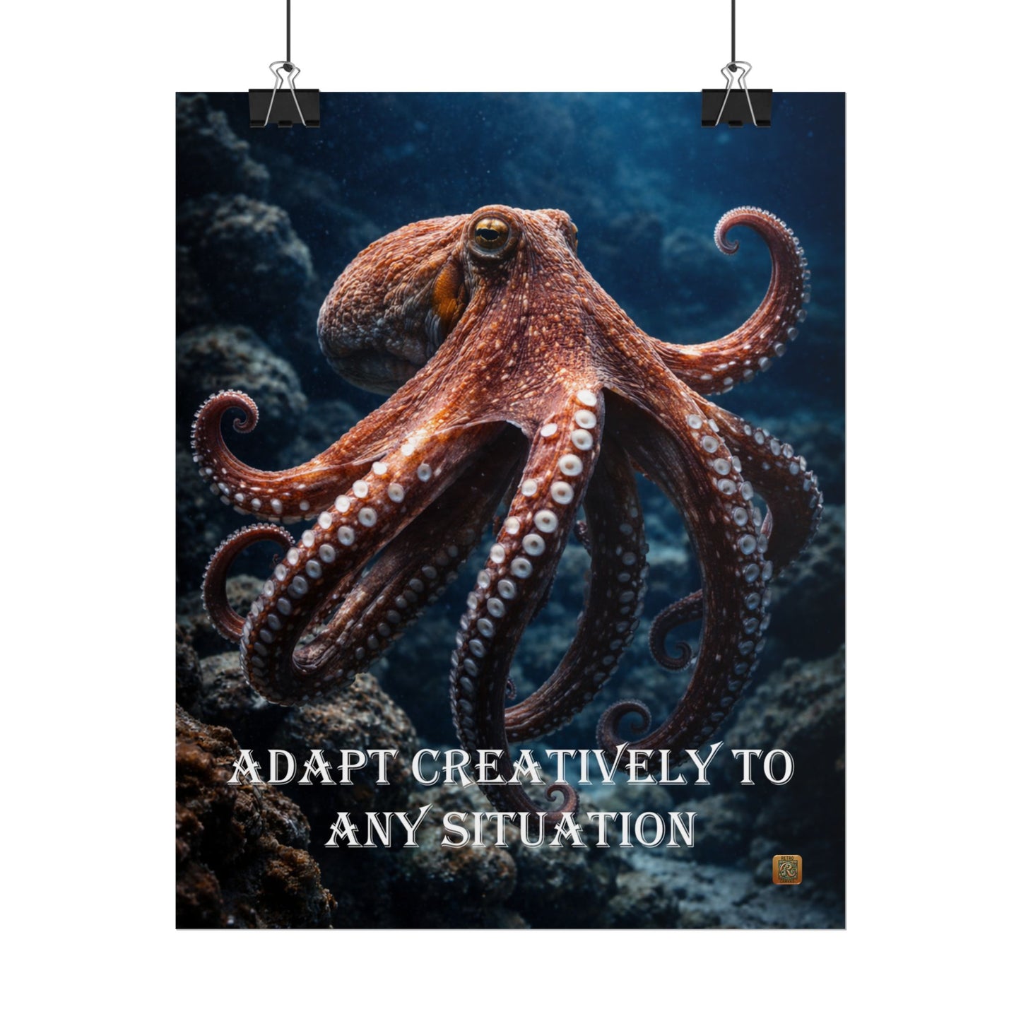 Octopus 'Adapt Creatively to Any Situation' Motivational Poster Wall Art