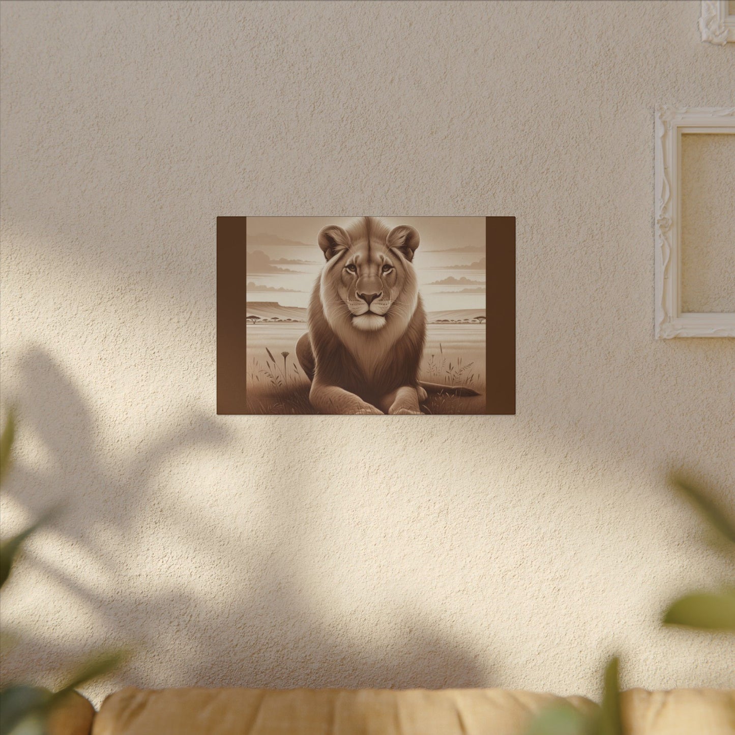Lion Majestic Vintage - Toile Marron