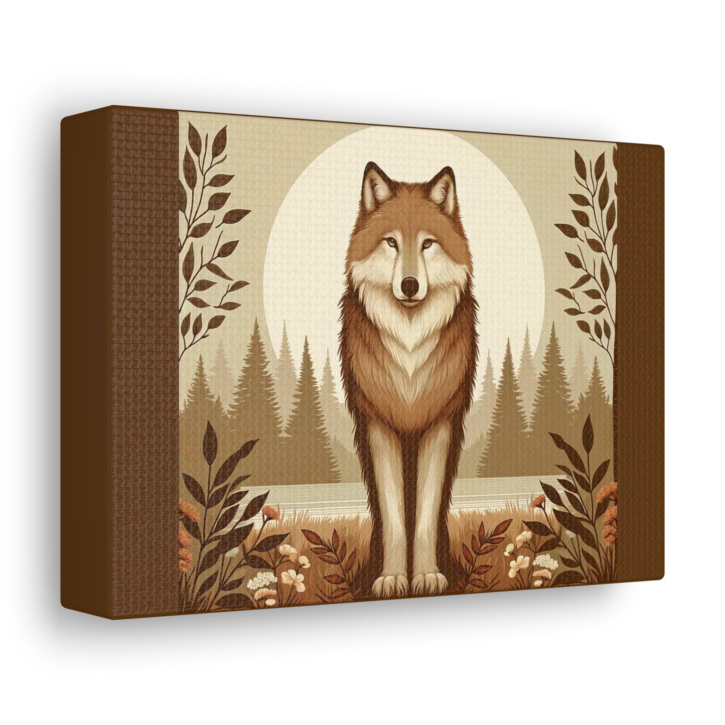 Vintage Wolf - Brown Canvas Wrap