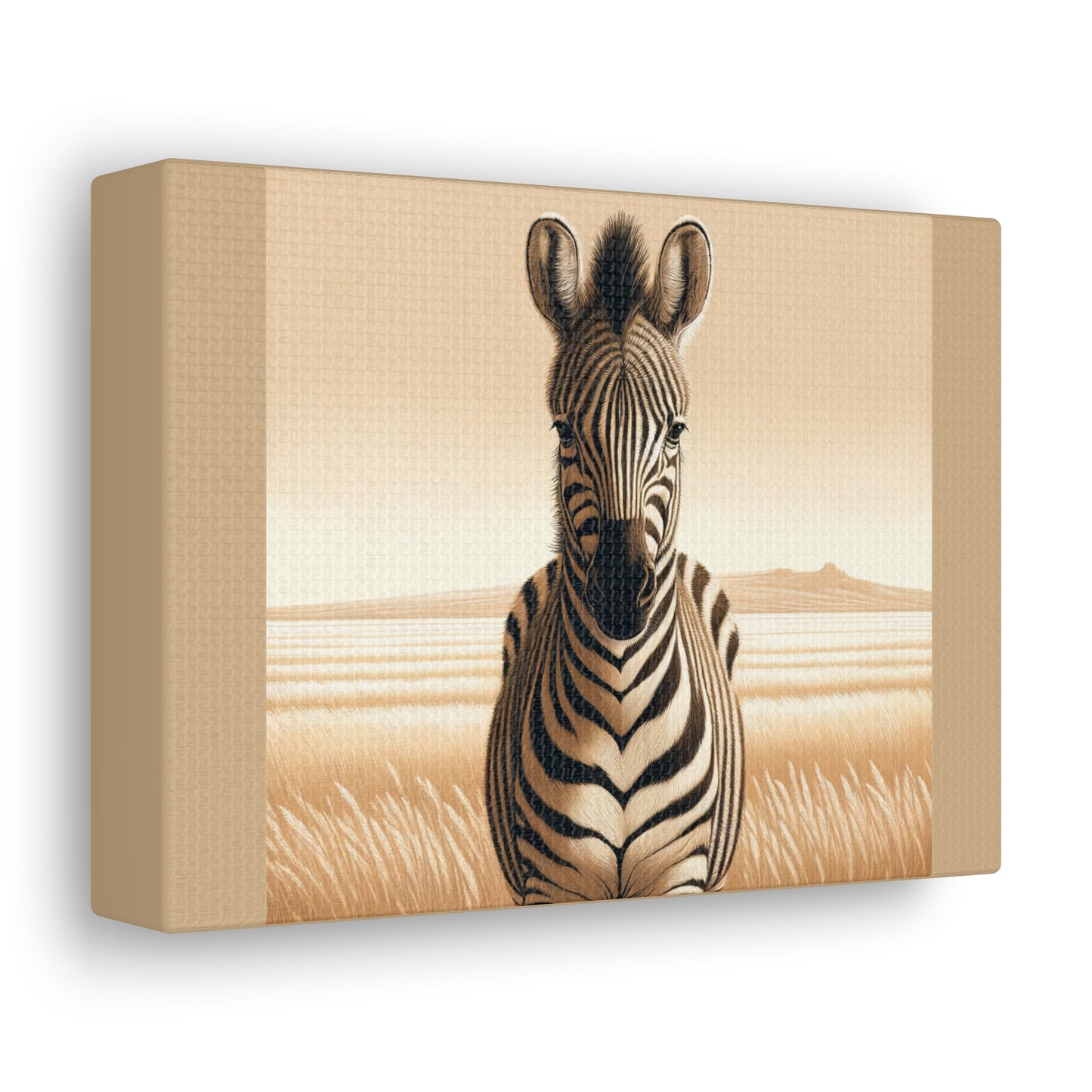 Vintage Zebra -Tan Canvas Wrap