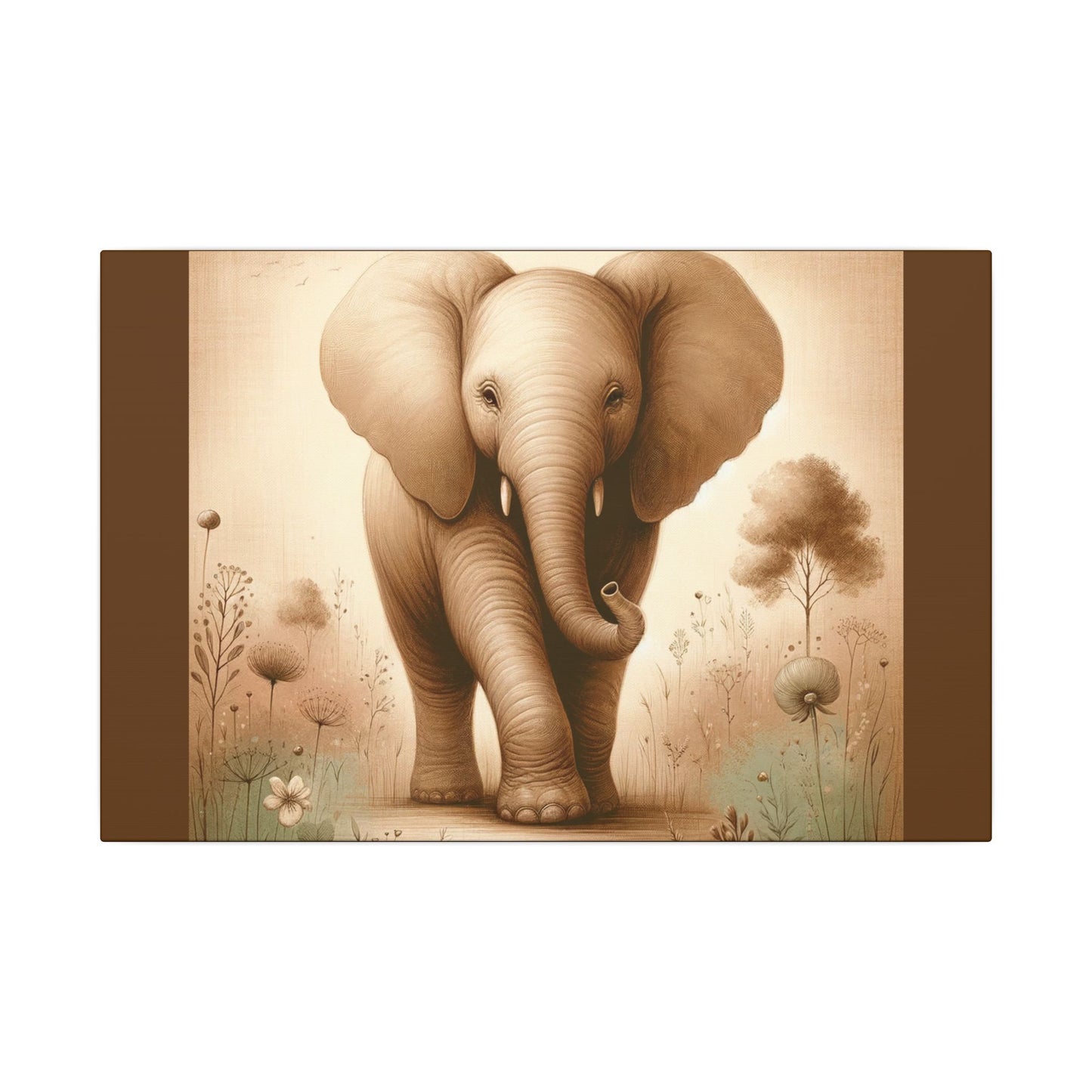 Éléphant majestueux vintage - Enveloppe en toile marron