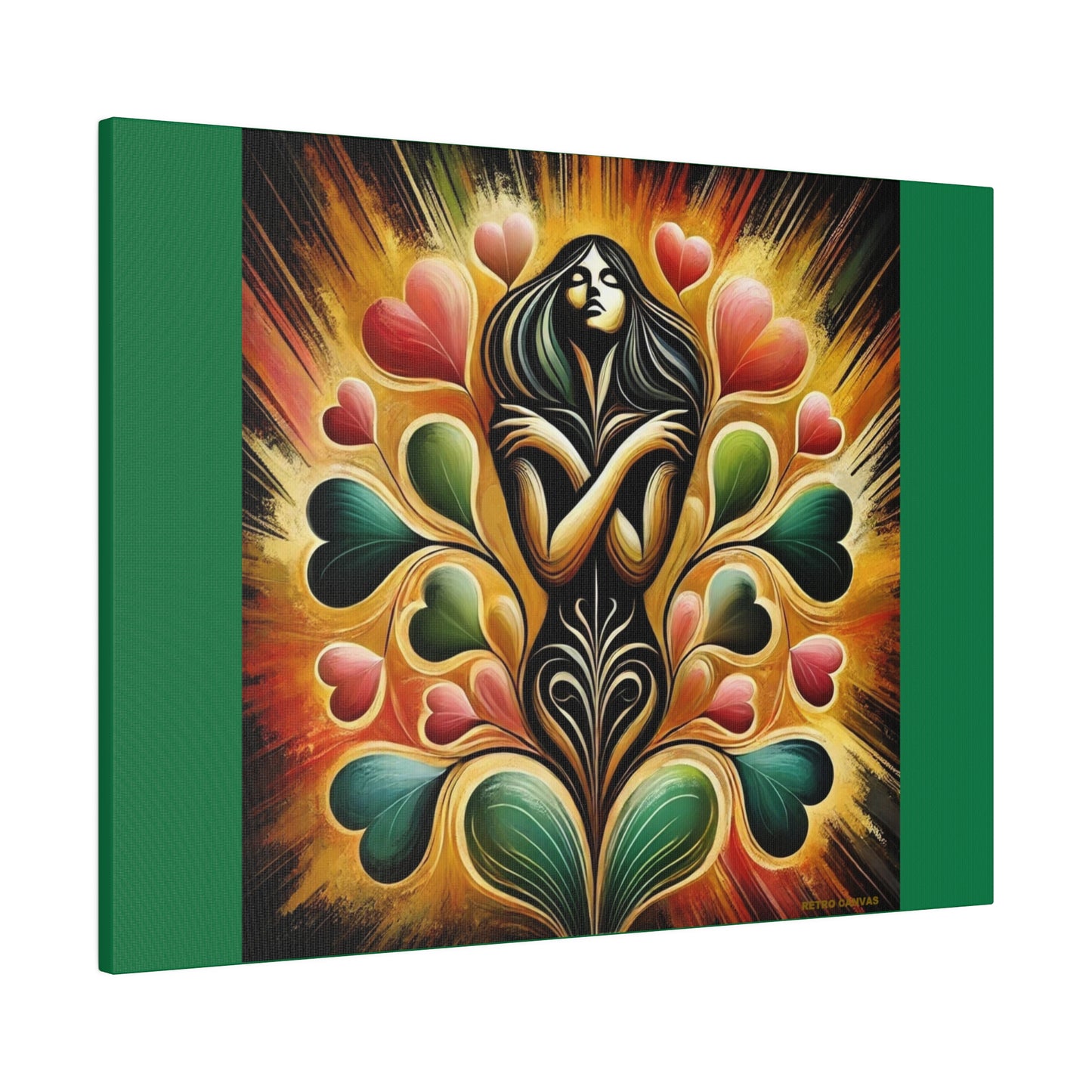 The Love Within- Lt Green Matte Stretched Canvas