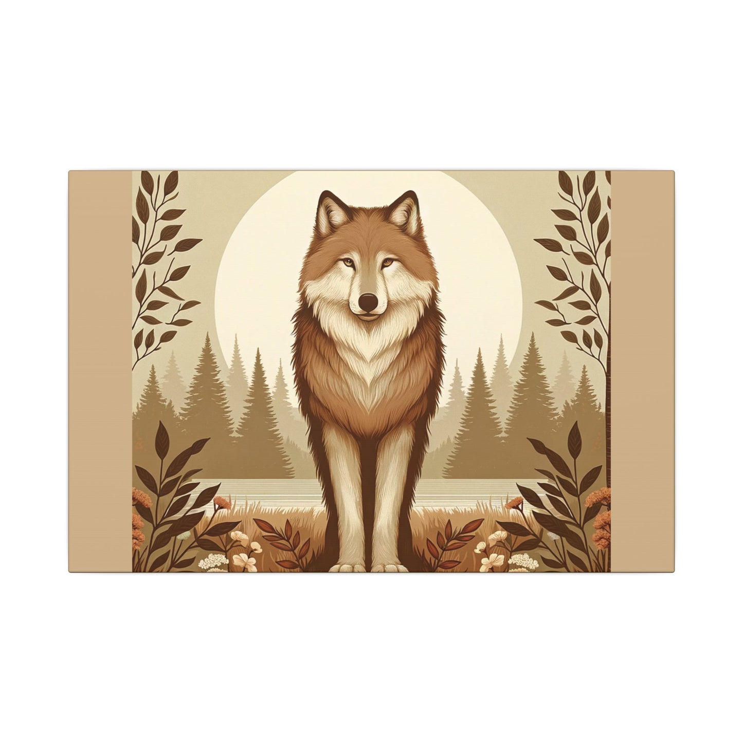 Vintage Wolf - Toile de jute beige