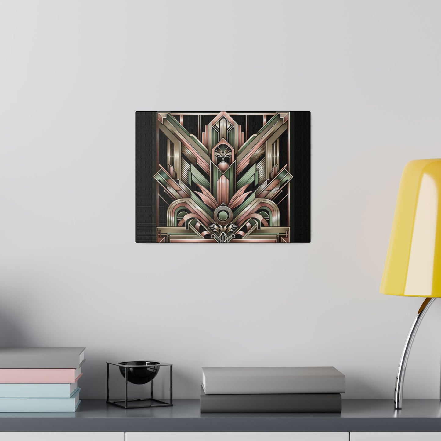 Miami Art Deco Wall Art for Living Room Home Decor for Office |Black Matte Canvas