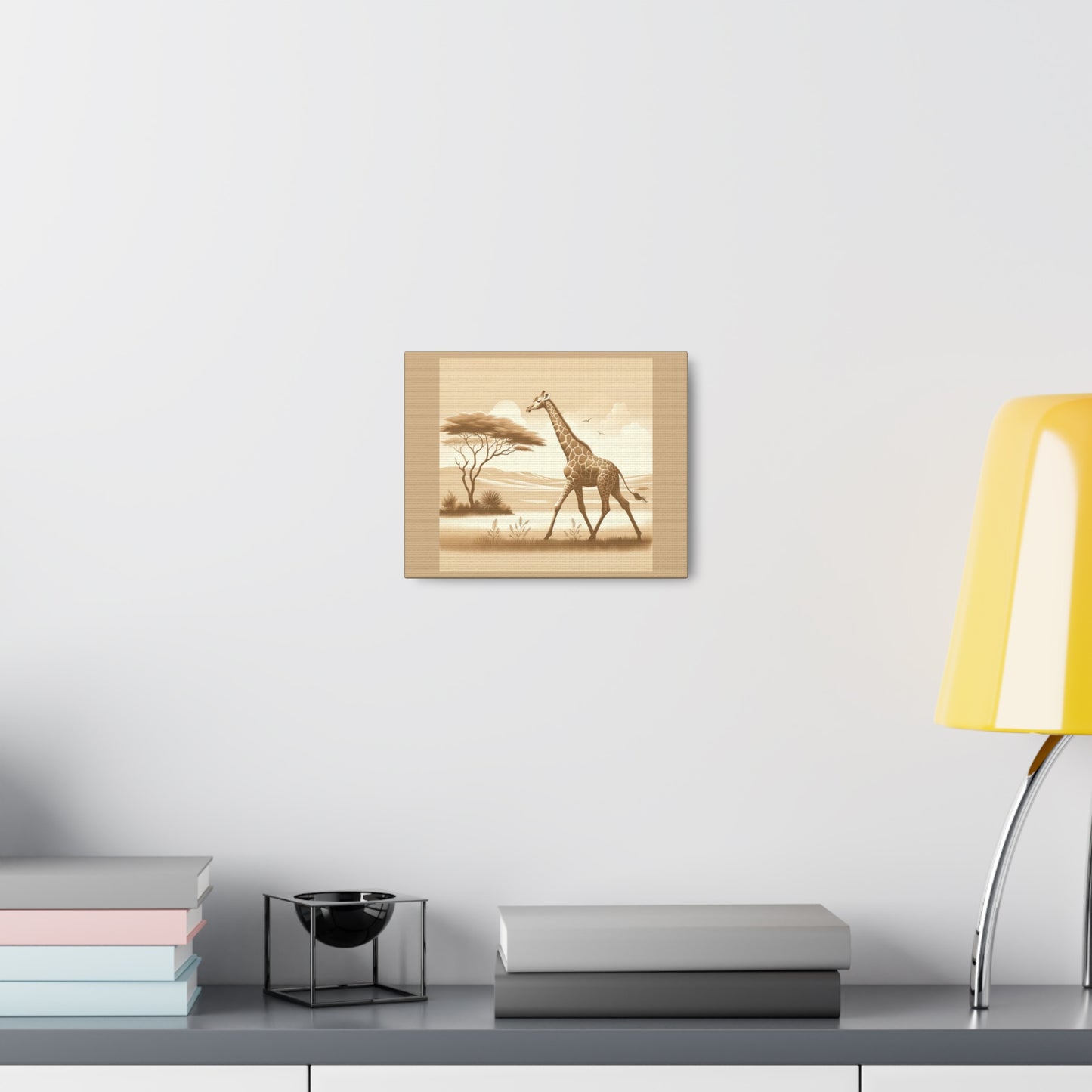 Vintage Giraffe - Tan Canvas Wrap