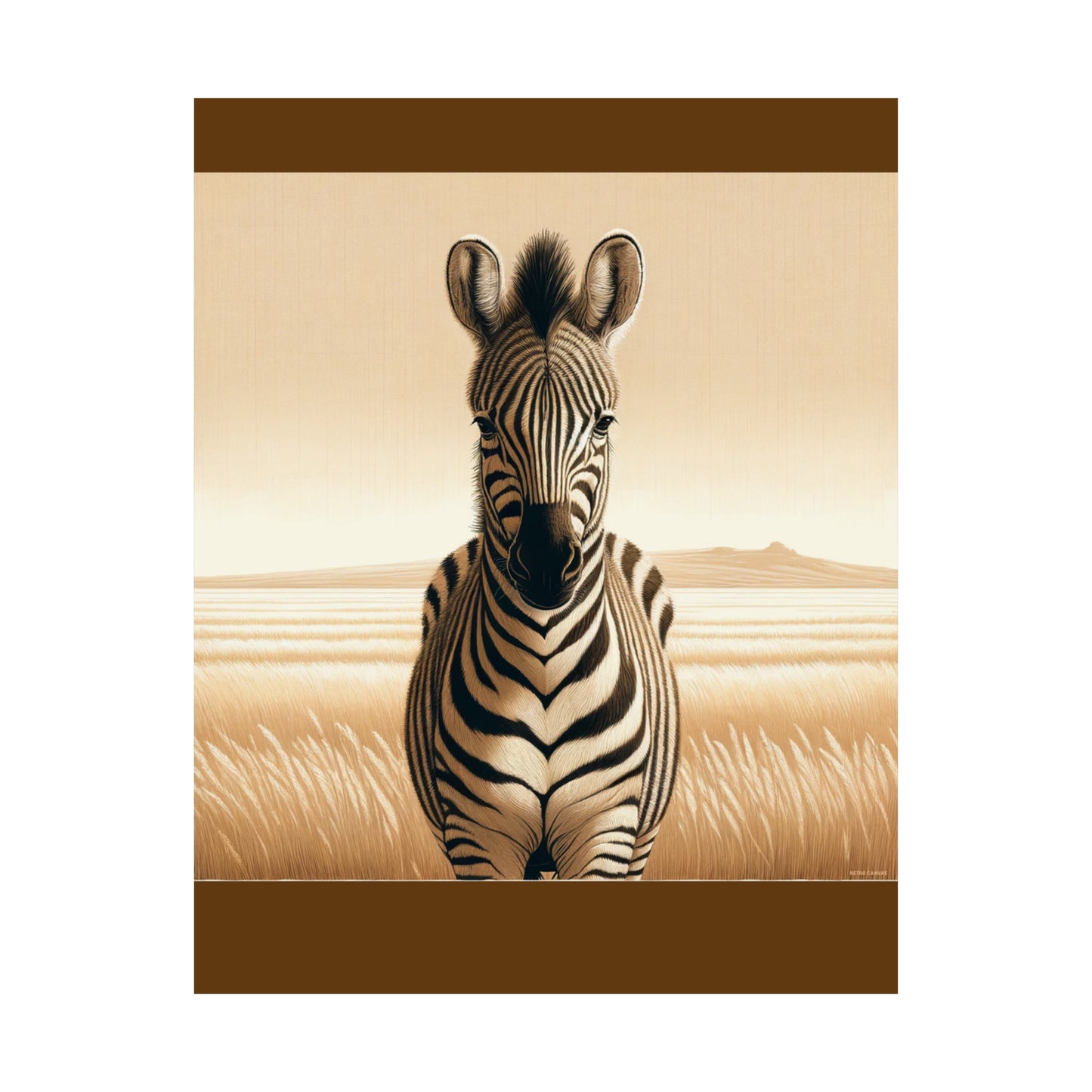 Zebra |Brown Matte Vertical Posters