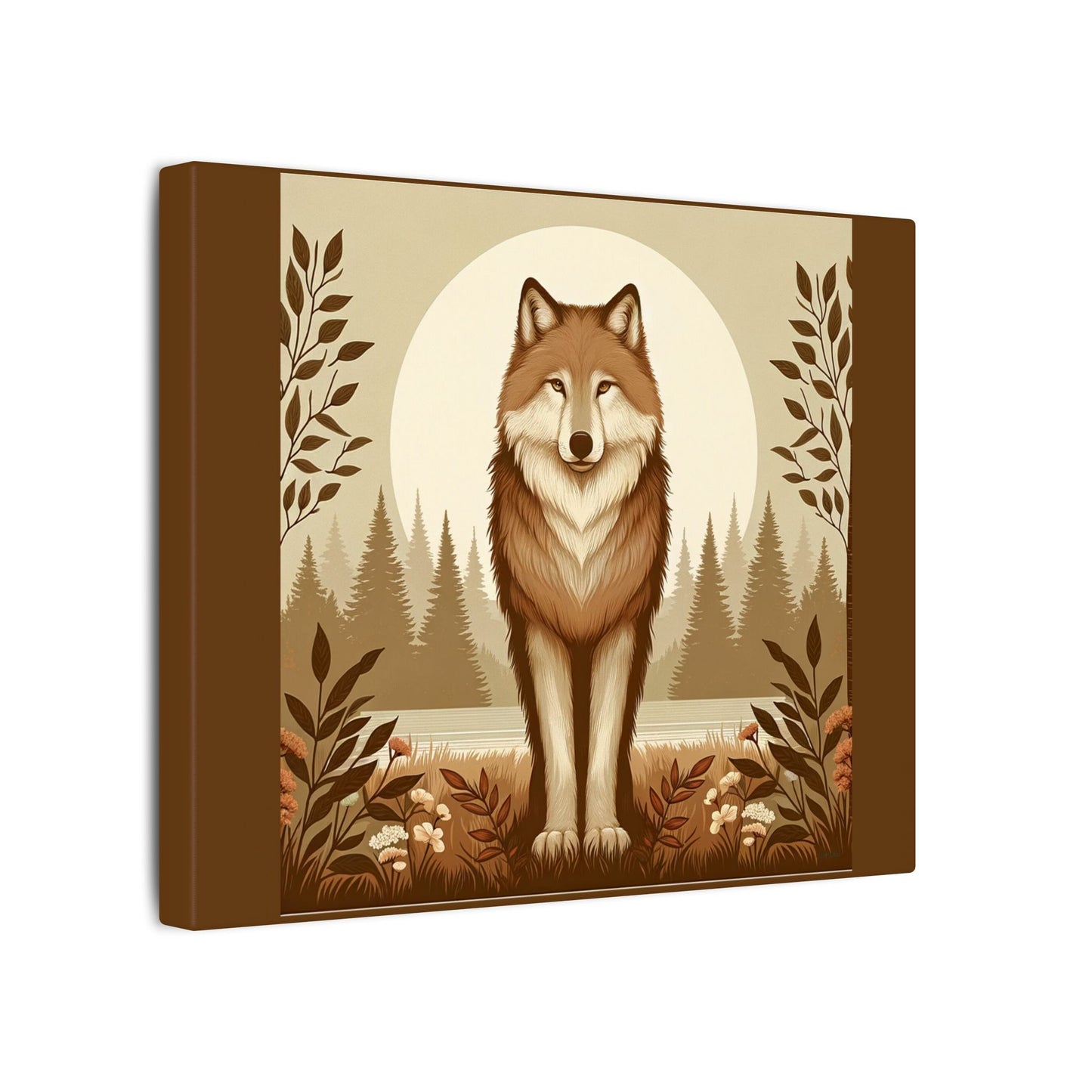 Vintage Wolf - Toile Marron