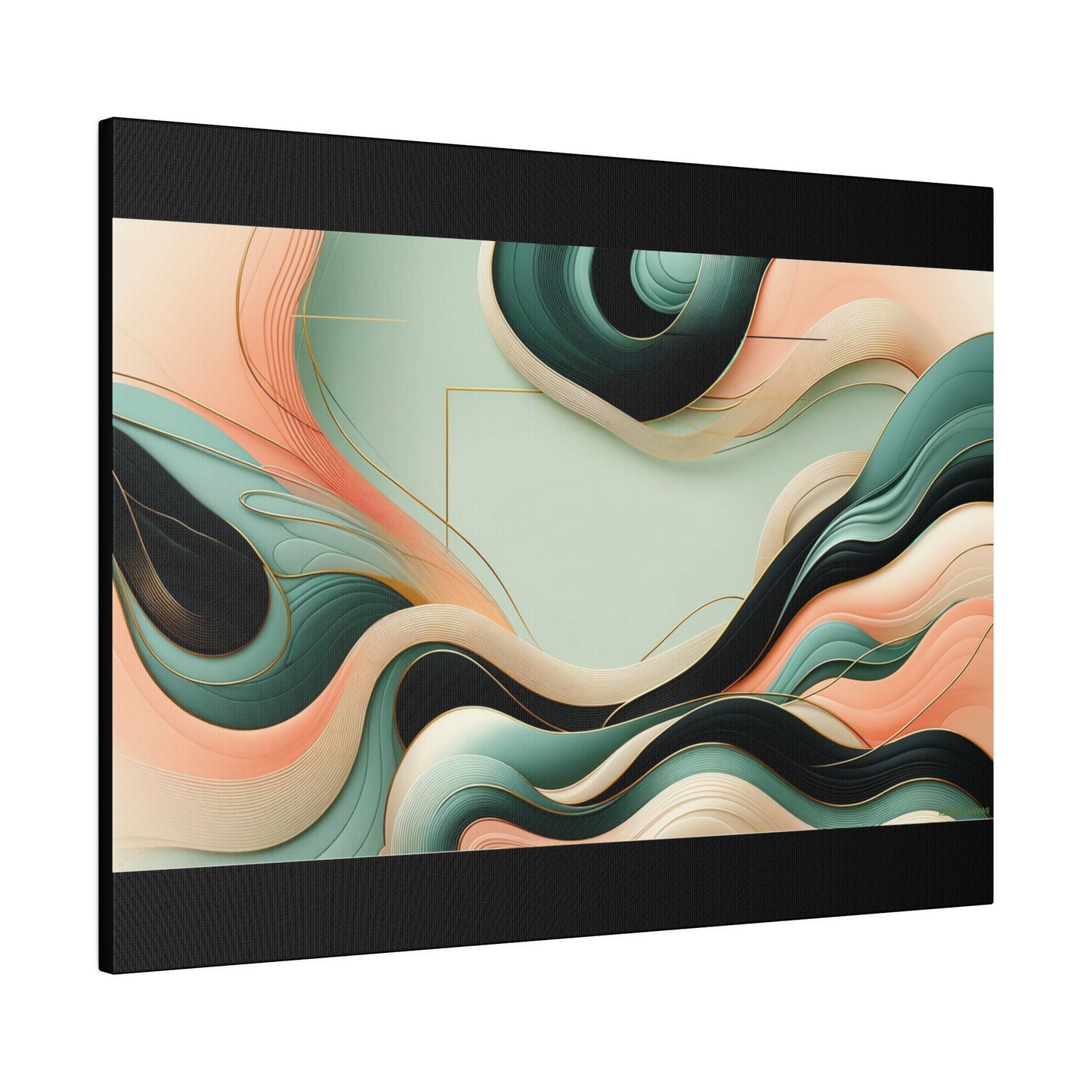 Nebula Abstract Wall Art for Office |Black Matte Stretched Canvas