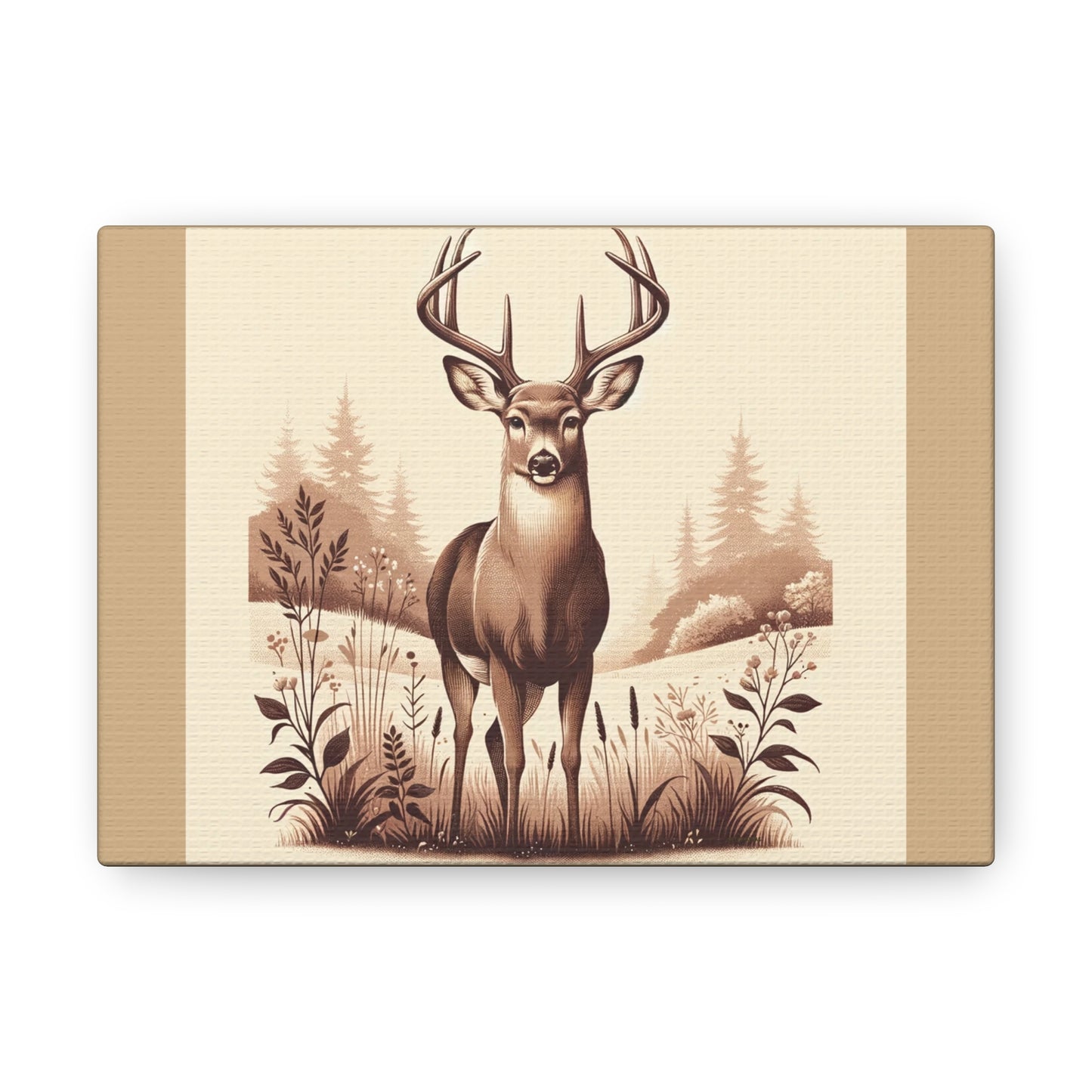 Vintage Deer -Tan Canvas Wrap