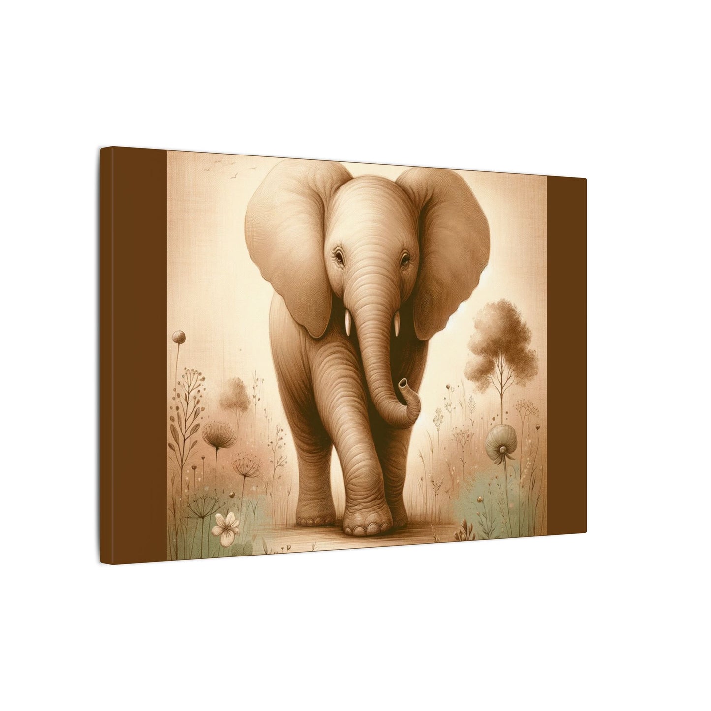 Éléphant majestueux vintage - Enveloppe en toile marron