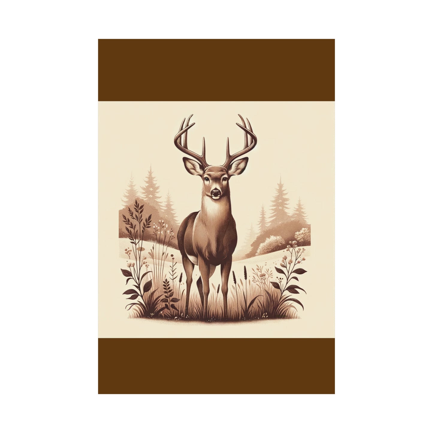 Majestic Deer |Brown Matte Vertical Poster