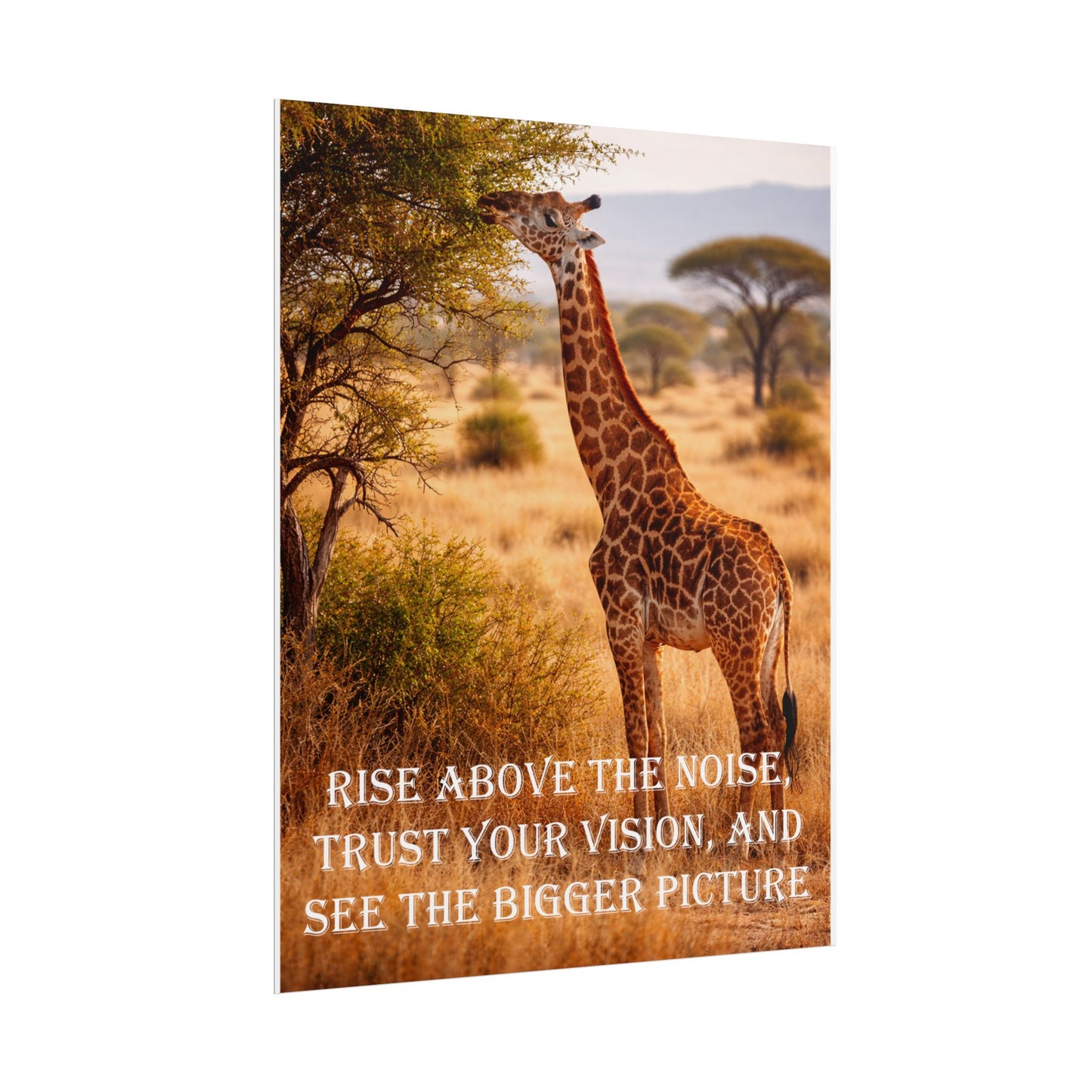 Giraffe Inspirational Poster – "Rise Above the Noise" Motivational Wall Art