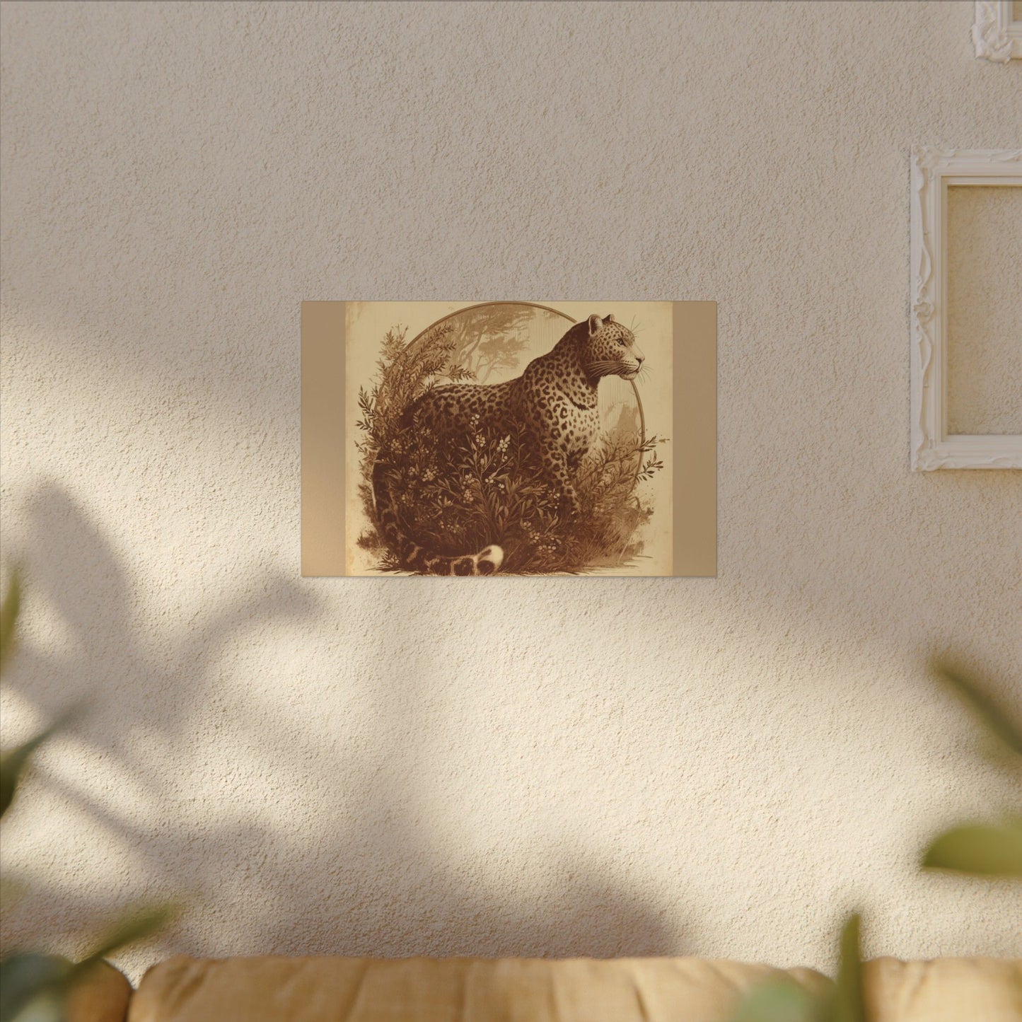 Leopard Animal Wall Art - Tan Canvas| Wildlife Animal Lovers