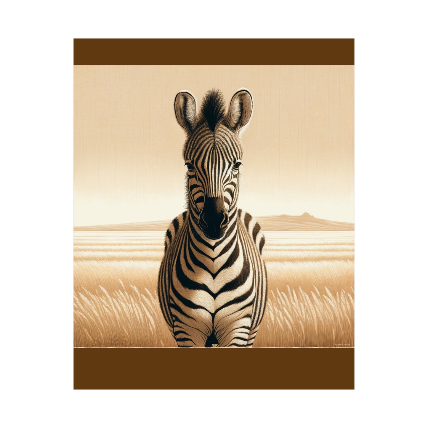 Zebra |Brown Matte Vertical Posters