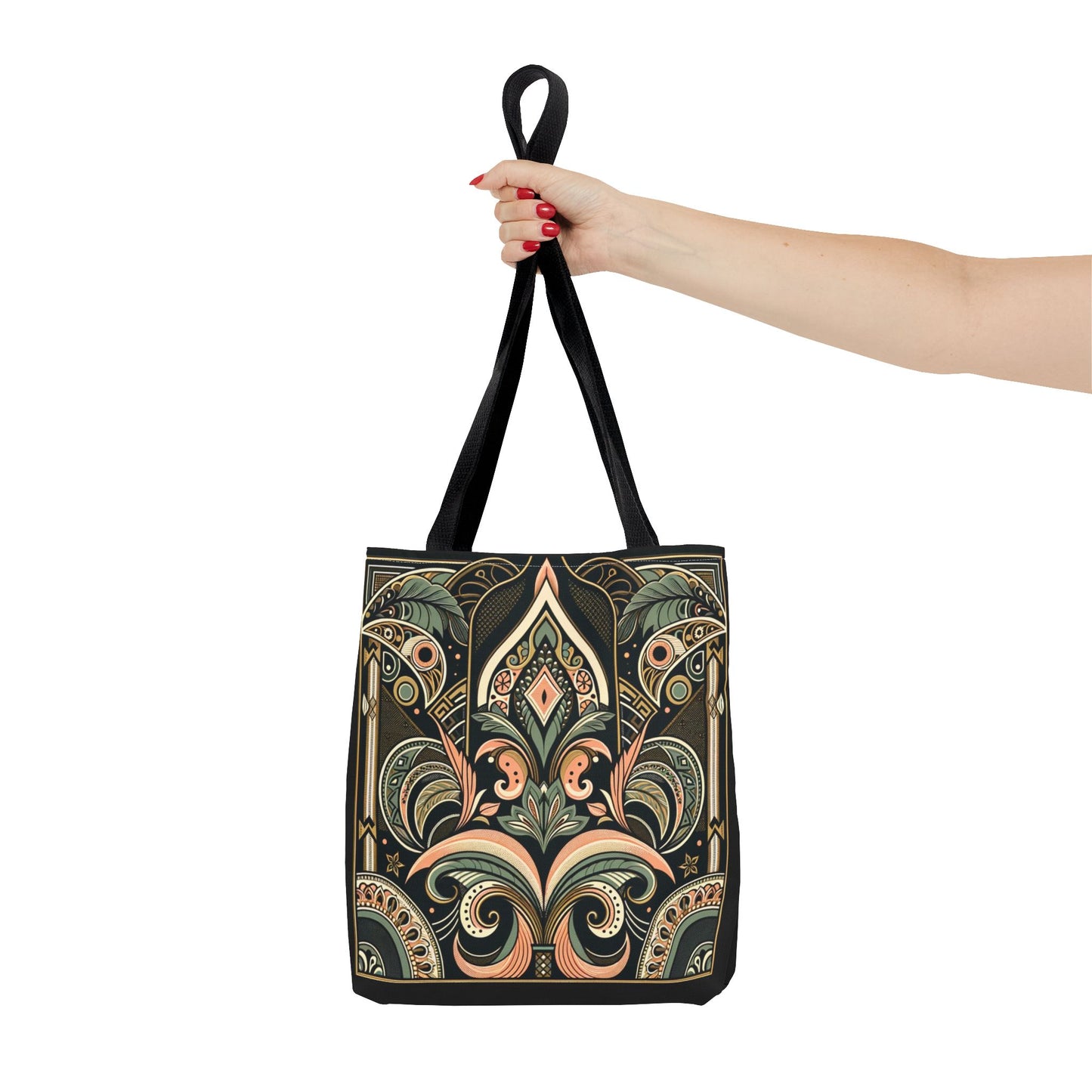 Art Deco Black Palm Surprise Tote Bag