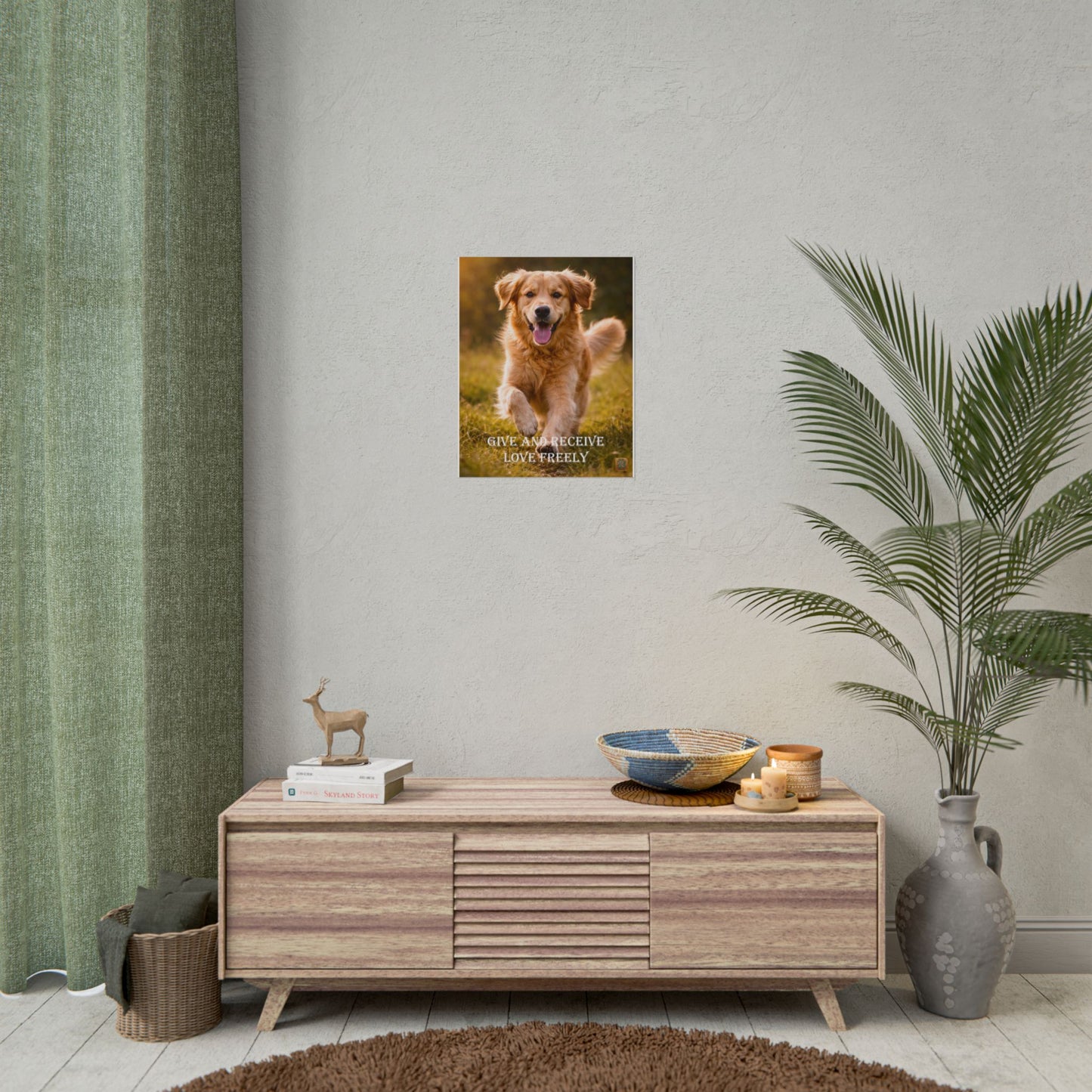 Golden Retriever -'Give and Receive Love Freely' Inspirational Wall Art