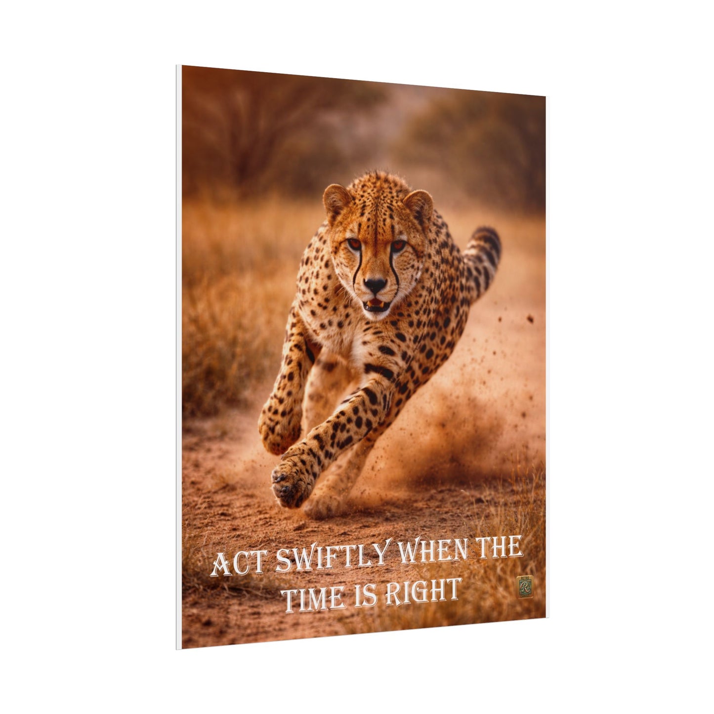 Cheetah Charge Poster — Motivational Wildlife Art Print