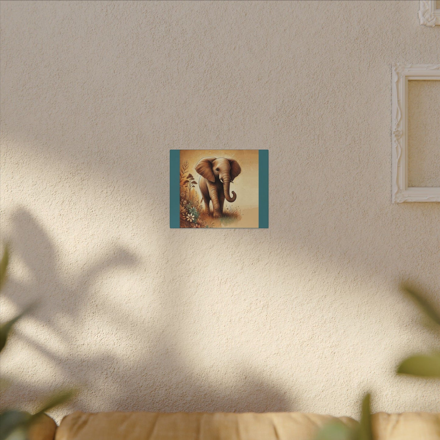 Elephant - Vintage Green Canvas