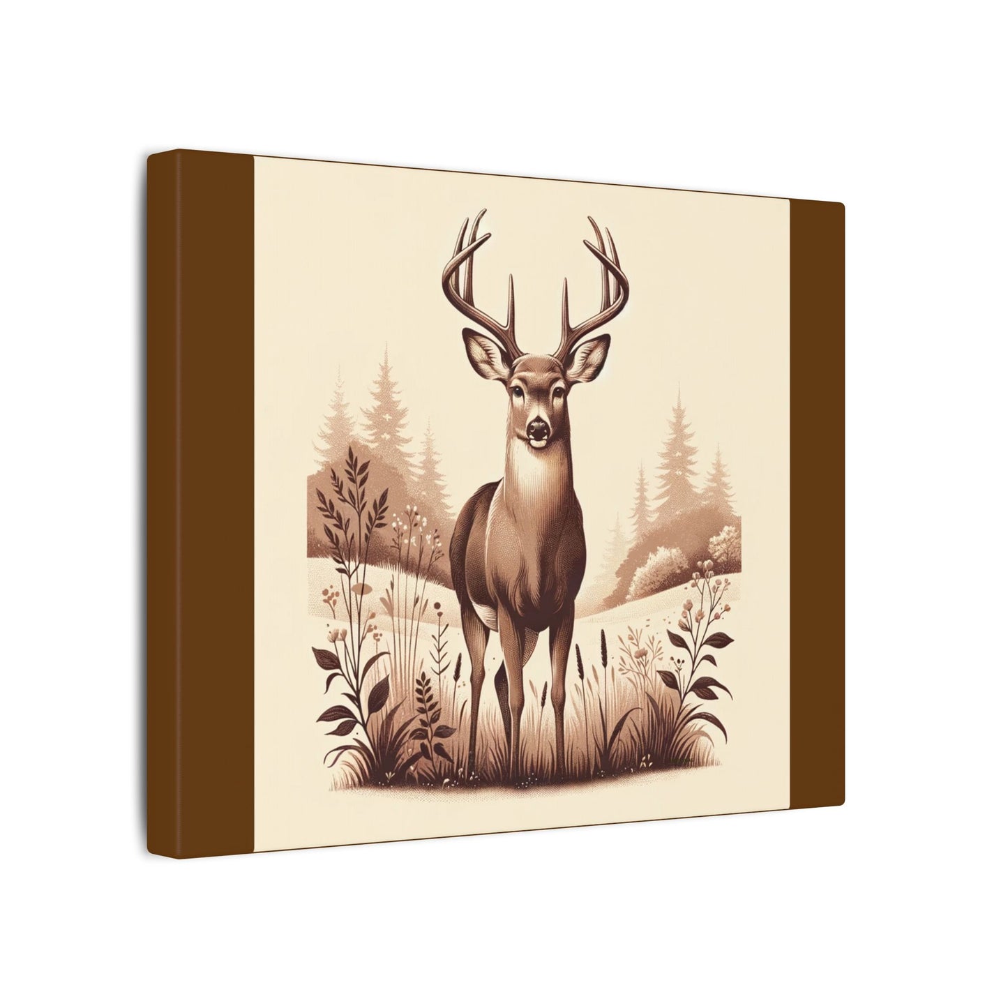 Cerf vintage - Toile marron