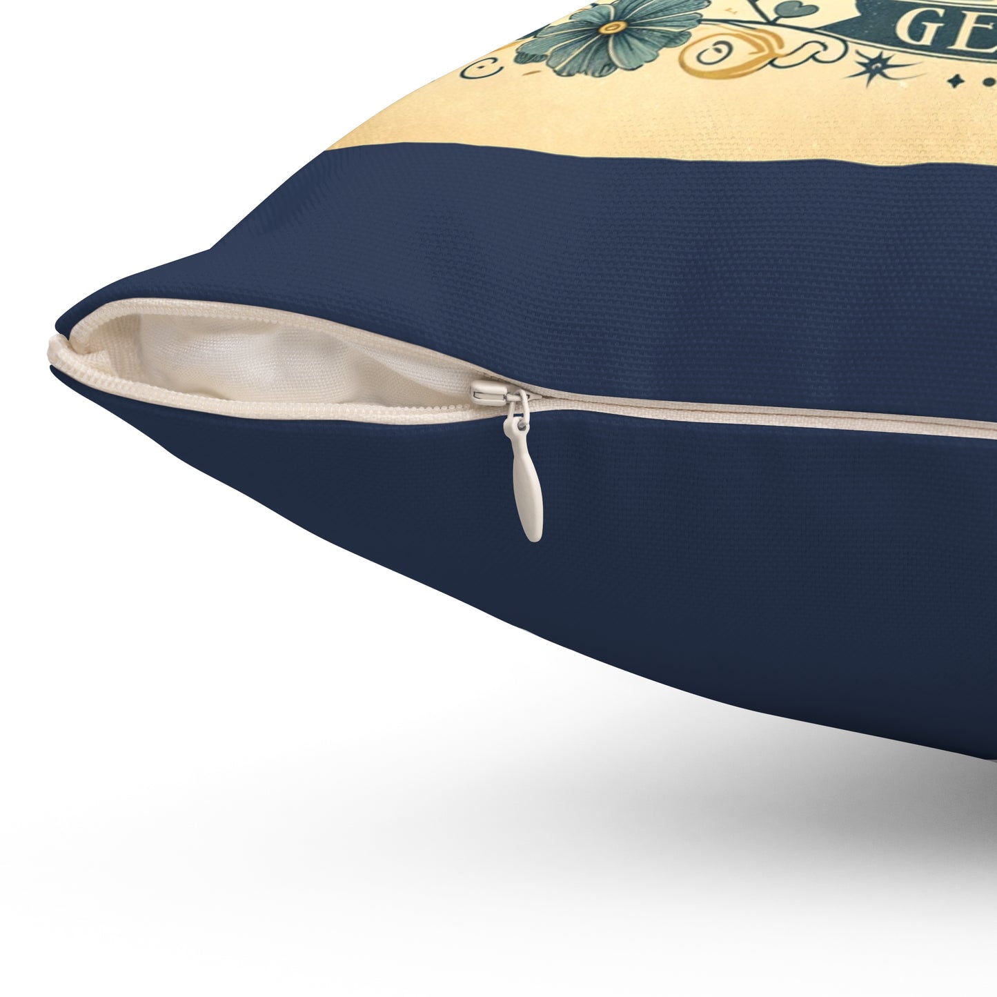 Coussin vintage Gemini en tissu bleu